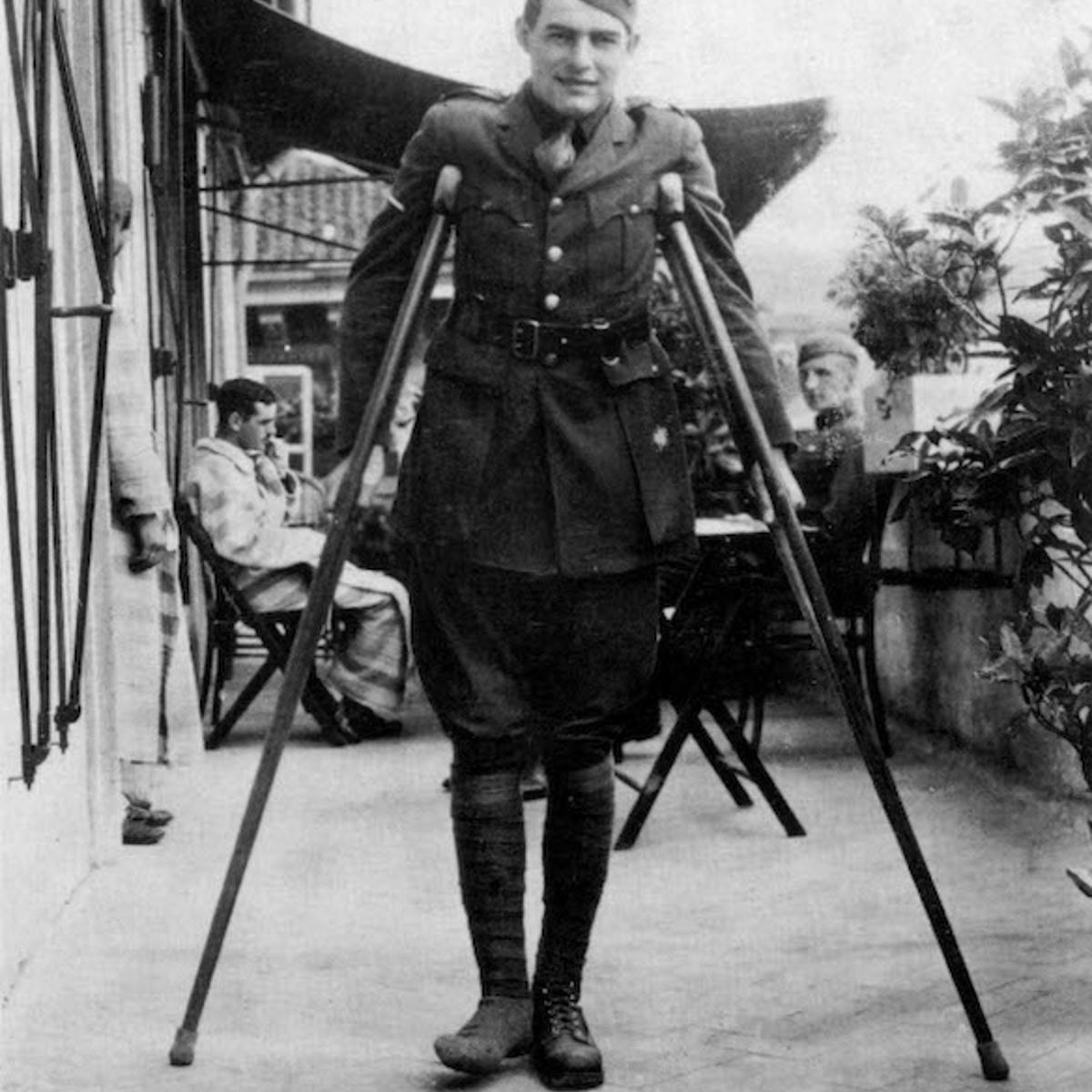 Ernest Hemingway (1899-1961) american novelist here during his convalescence in Milan, Italy (American Red Cross Hospital) in 1918