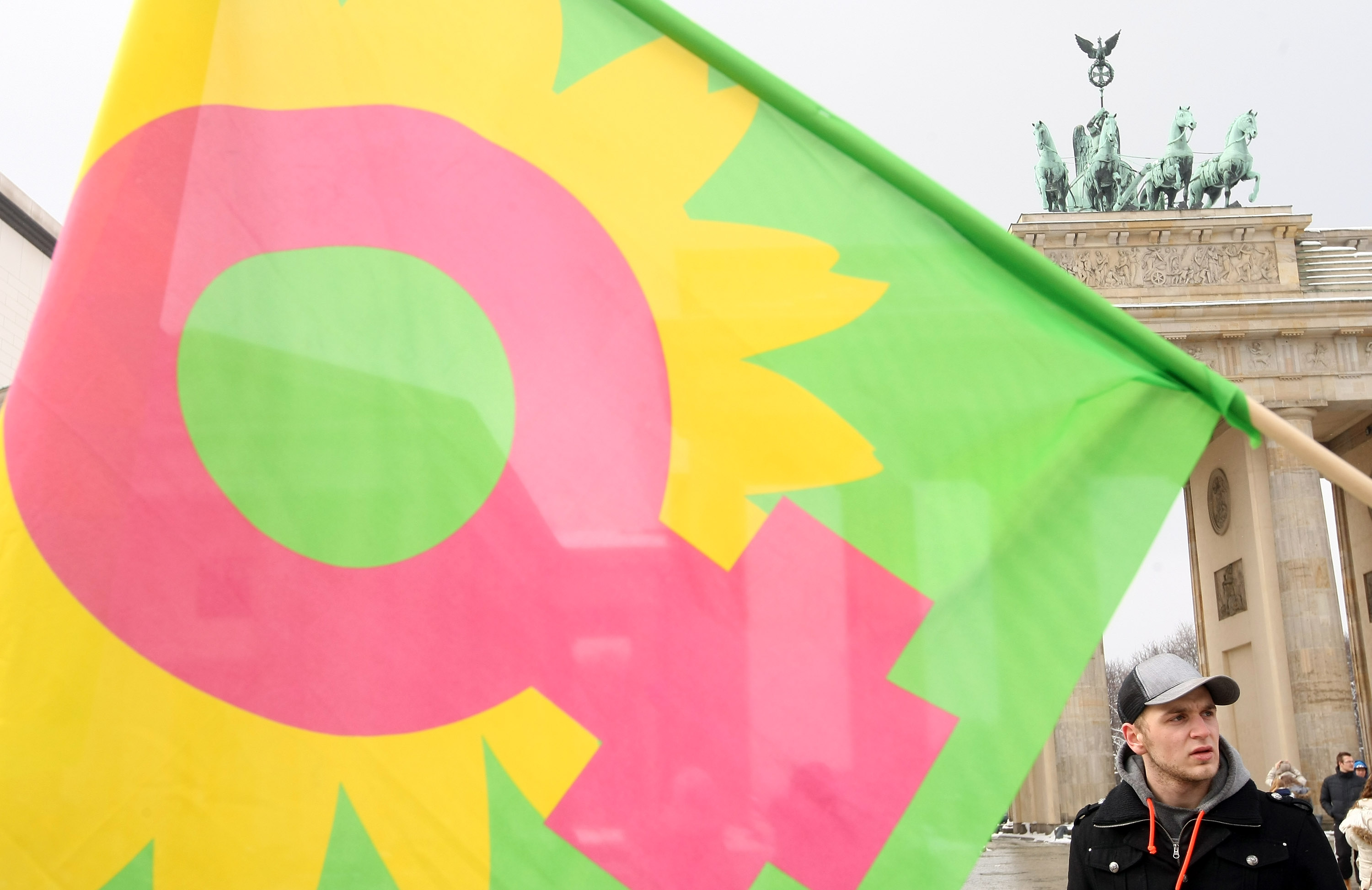 Steinbrueck Holds Rally At Brandenburg Gate
