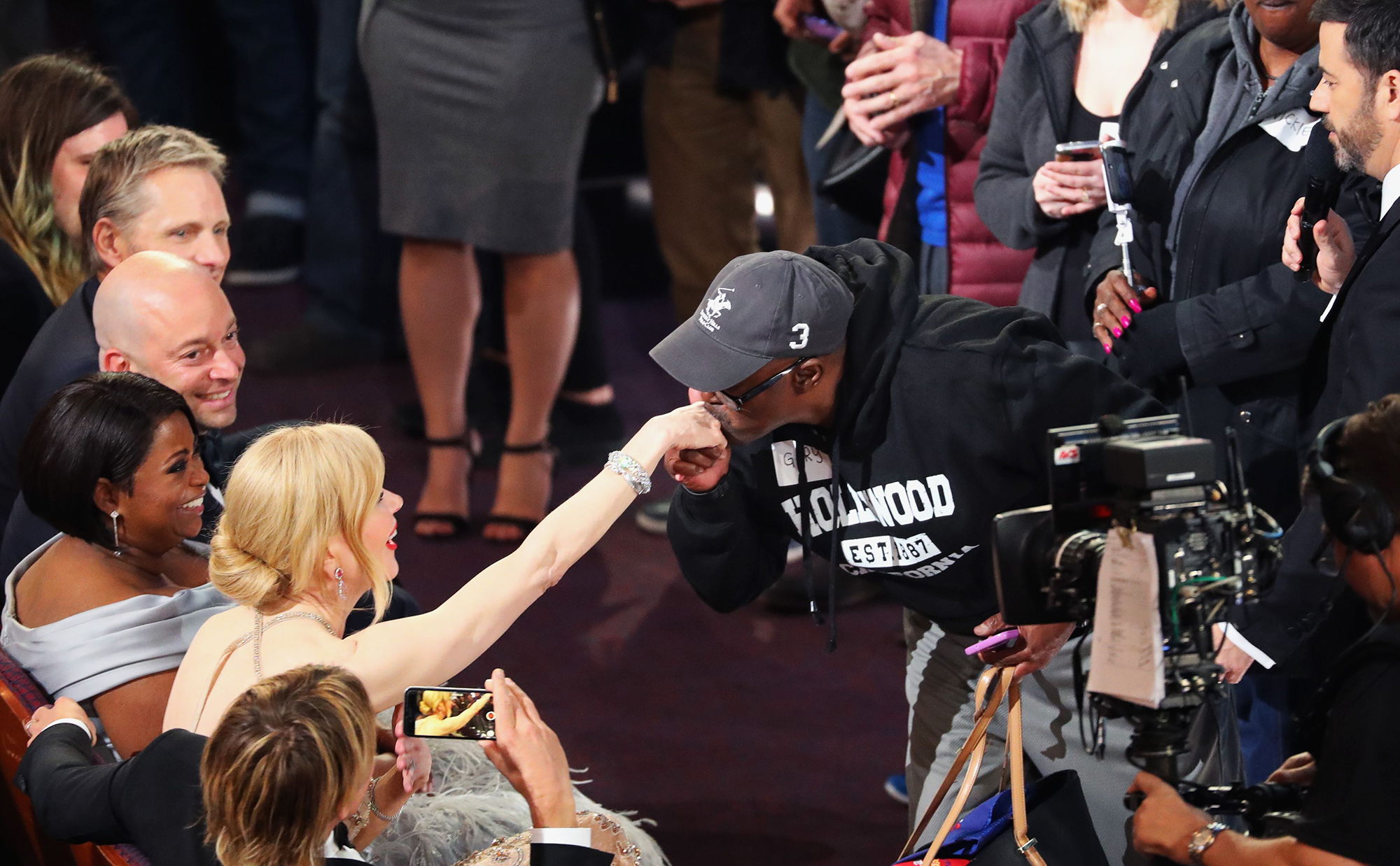 "Gary from Chicago" kisses the hand of Nicole Kidman during the 89th Academy Awards, on Feb. 26, 2017 in Hollywood, Calif.