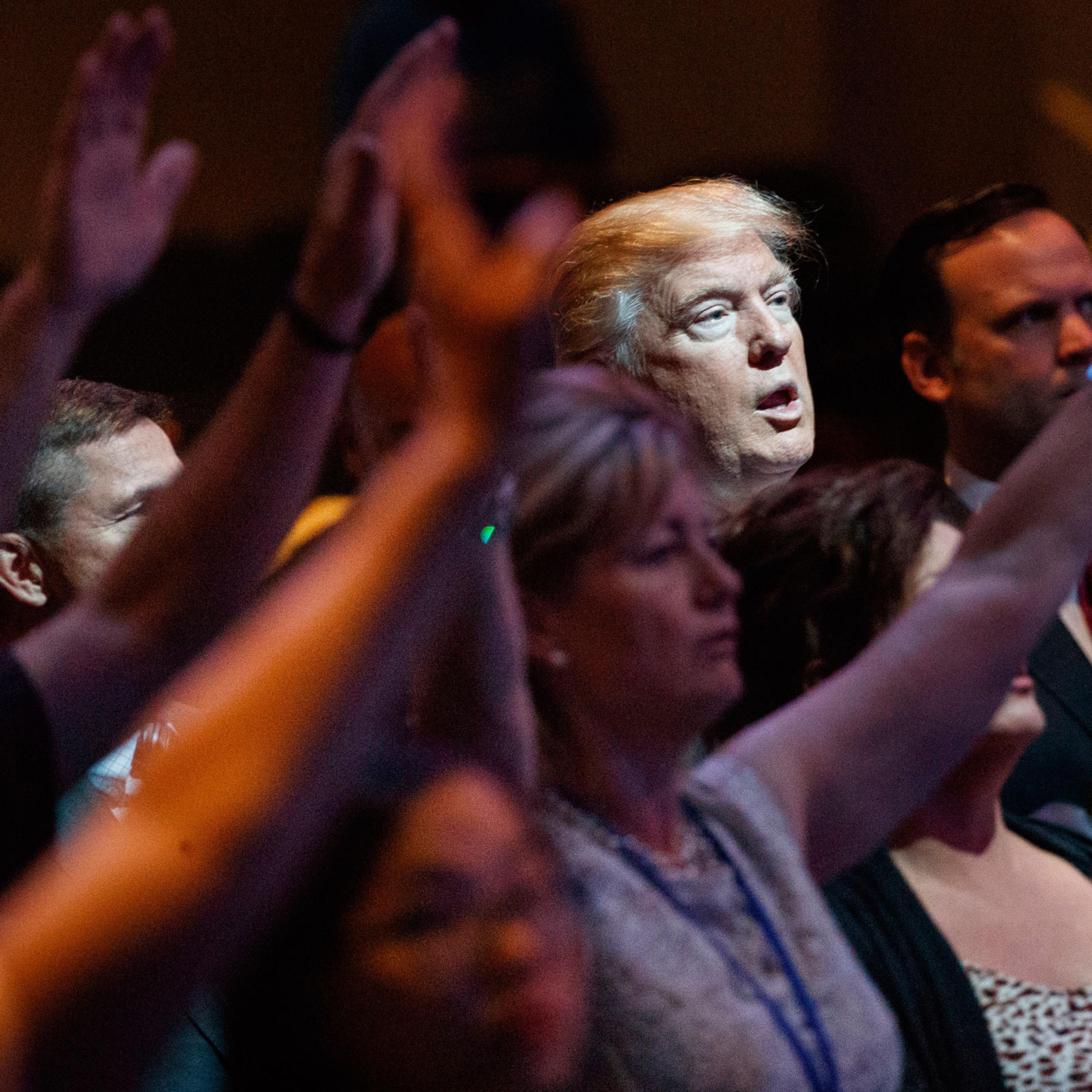 Then-candidate Trump at a 2016 service at the International Church of Las Vegas.