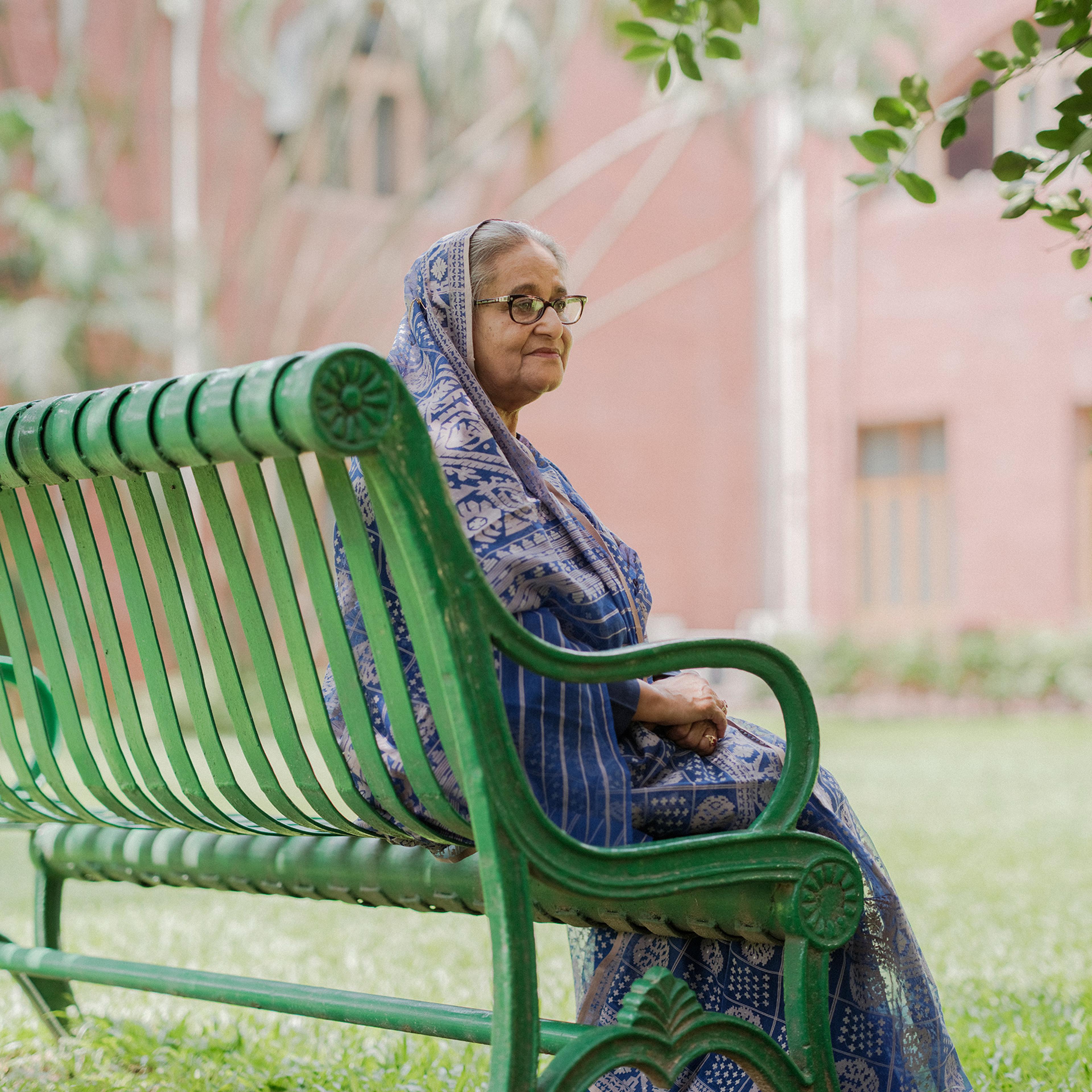 Bangladesh Prime Minister Sheikh Hasina at the Ganabhaban, the official residence, in Dhaka on Sept. 6.