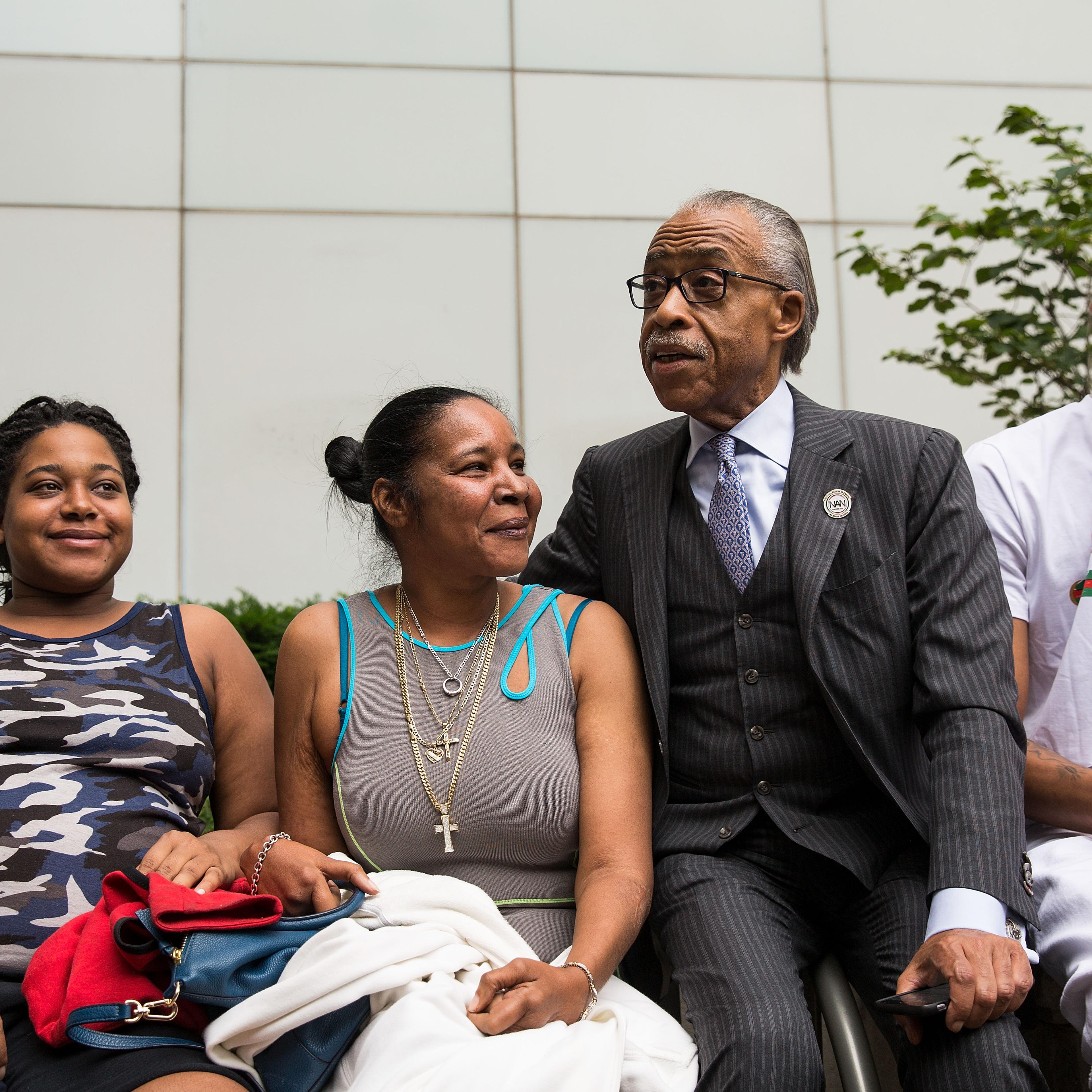 Rev. Al Sharpton And Family Of Police Chokehold Death Victim Eric Garner Brief The Media After Meeting With DOJ Officials