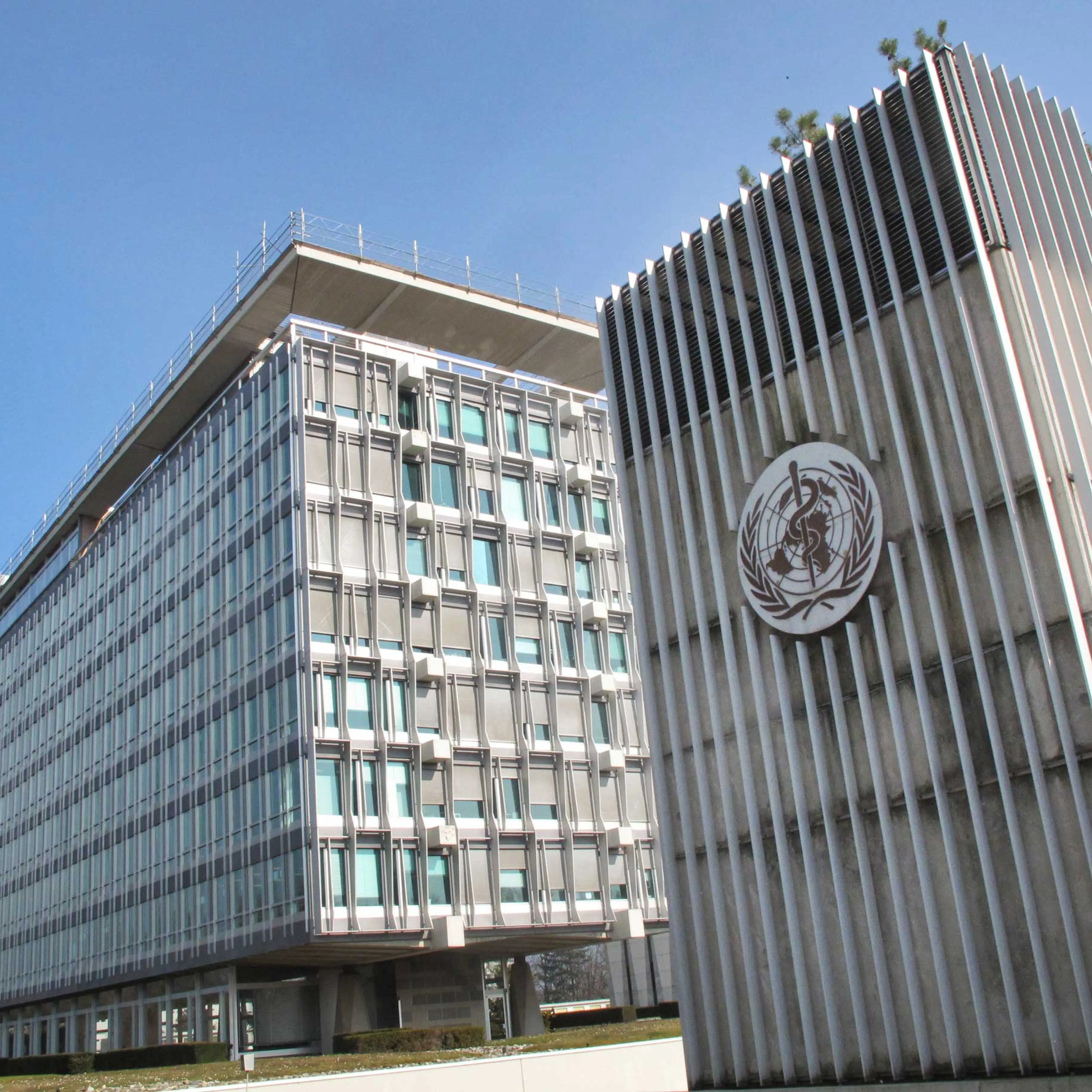 The World Health Organization (WHO) headquarters building in Geneva, Switzerland on Wednesday, March 11, 2015 .