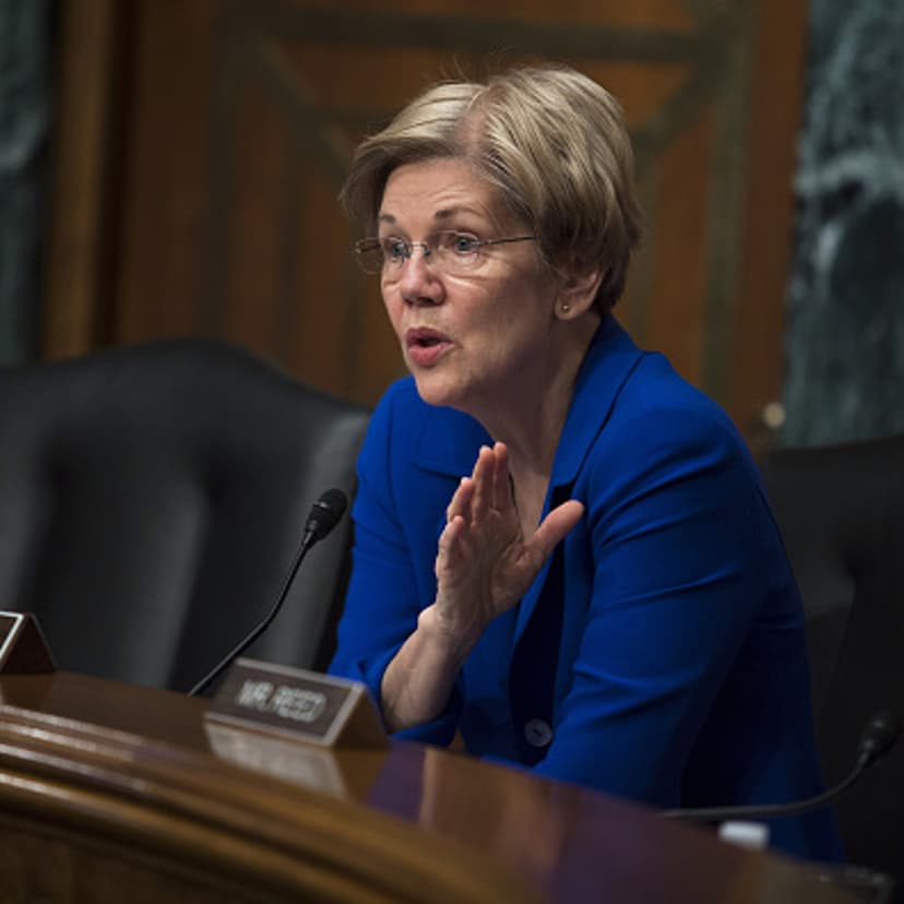 Senator Elizabeth Warren, a Democrat from Massachusetts, speaks during a Senate Banking subcommittee hearing in Washington, D.C., U.S., on Thursday, April 14, 2016.