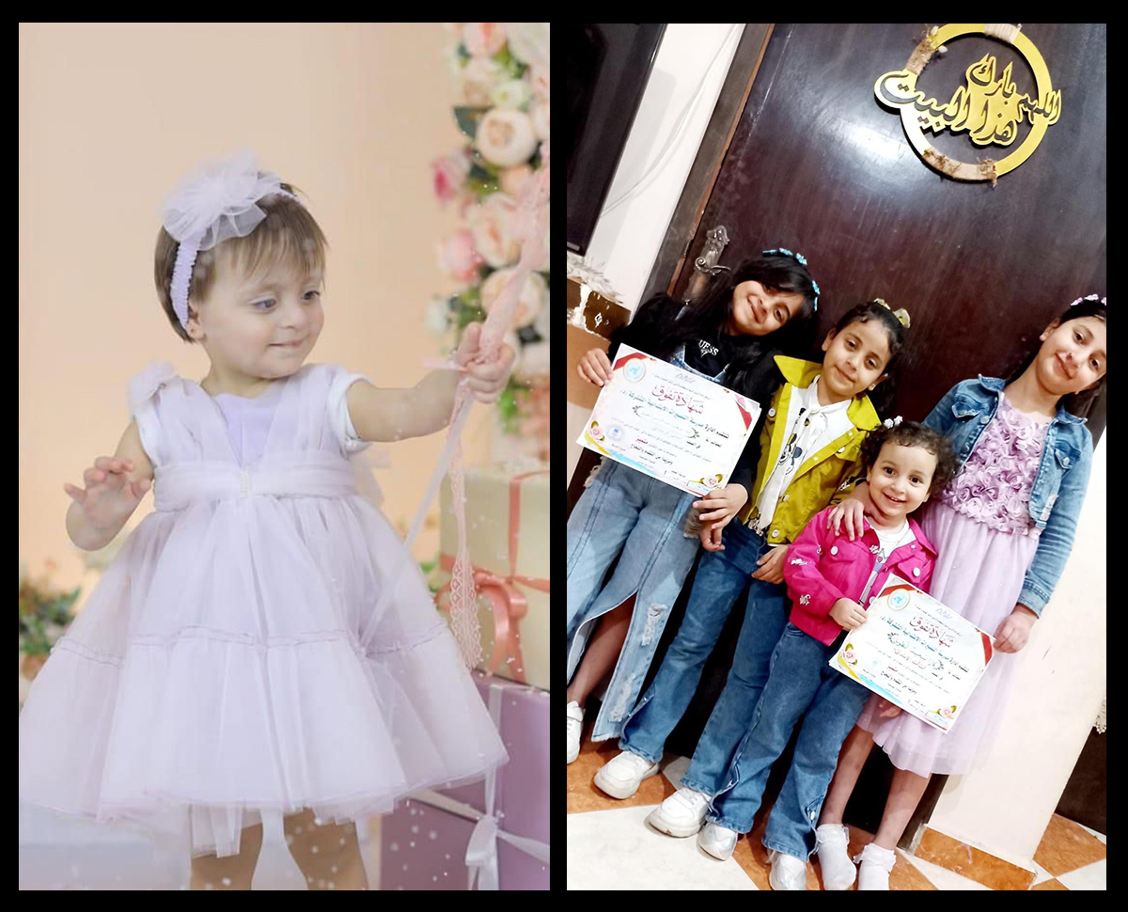 From left: Zeina, 2, Hala, 8, Menna, 6, Layan, 3, Lara, 9. Hala is the only survivor.