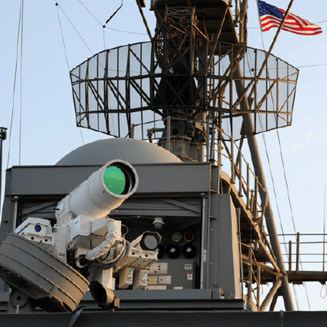 The world’s first deployed laser weapon, aboard the USS Ponce in the Persian Gulf.