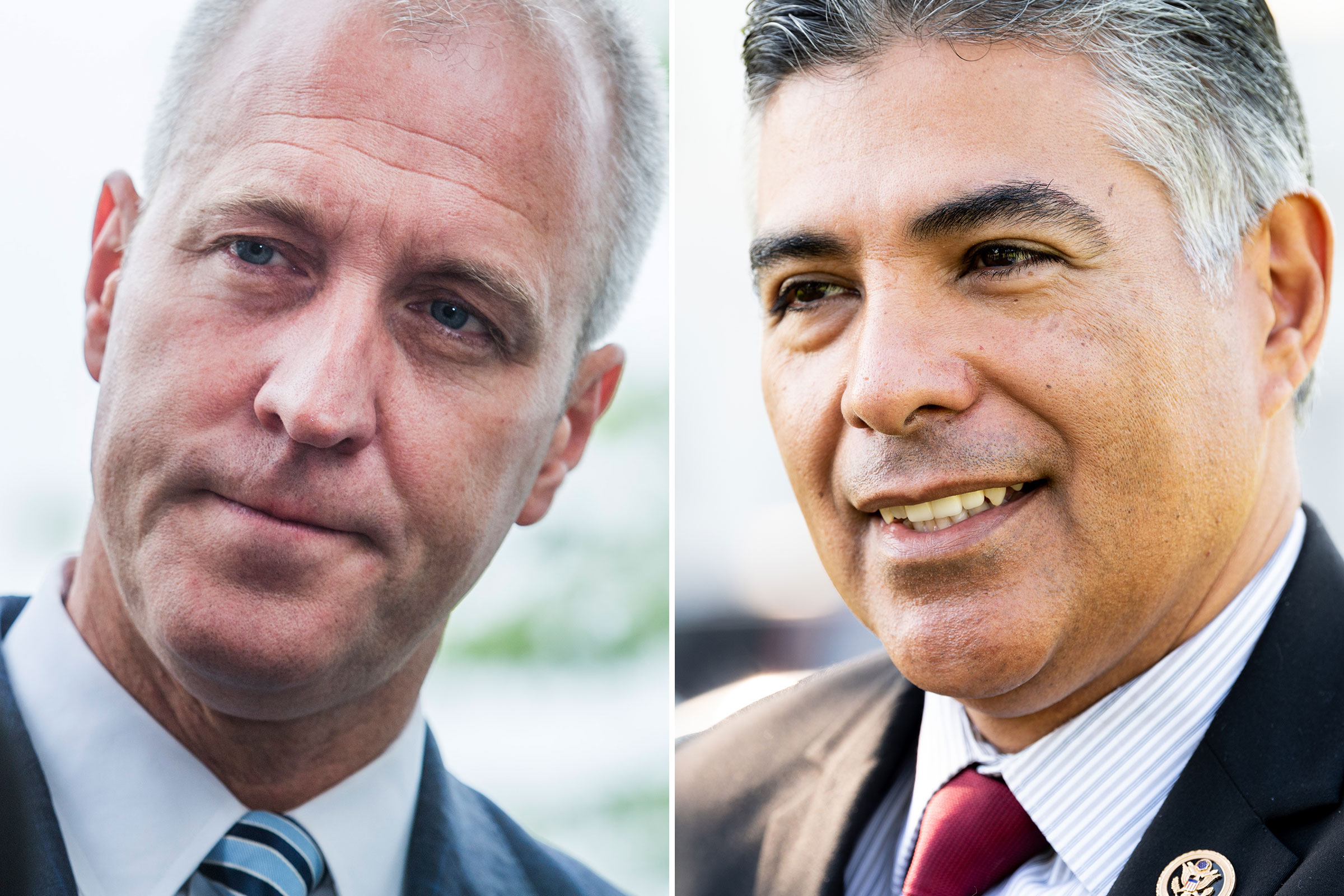 Rep. Sean Patrick Maloney outside the Capitol in Washington on June 13, 2019; Rep. Tony Cardenas outside the Capitol on July 15, 2019
