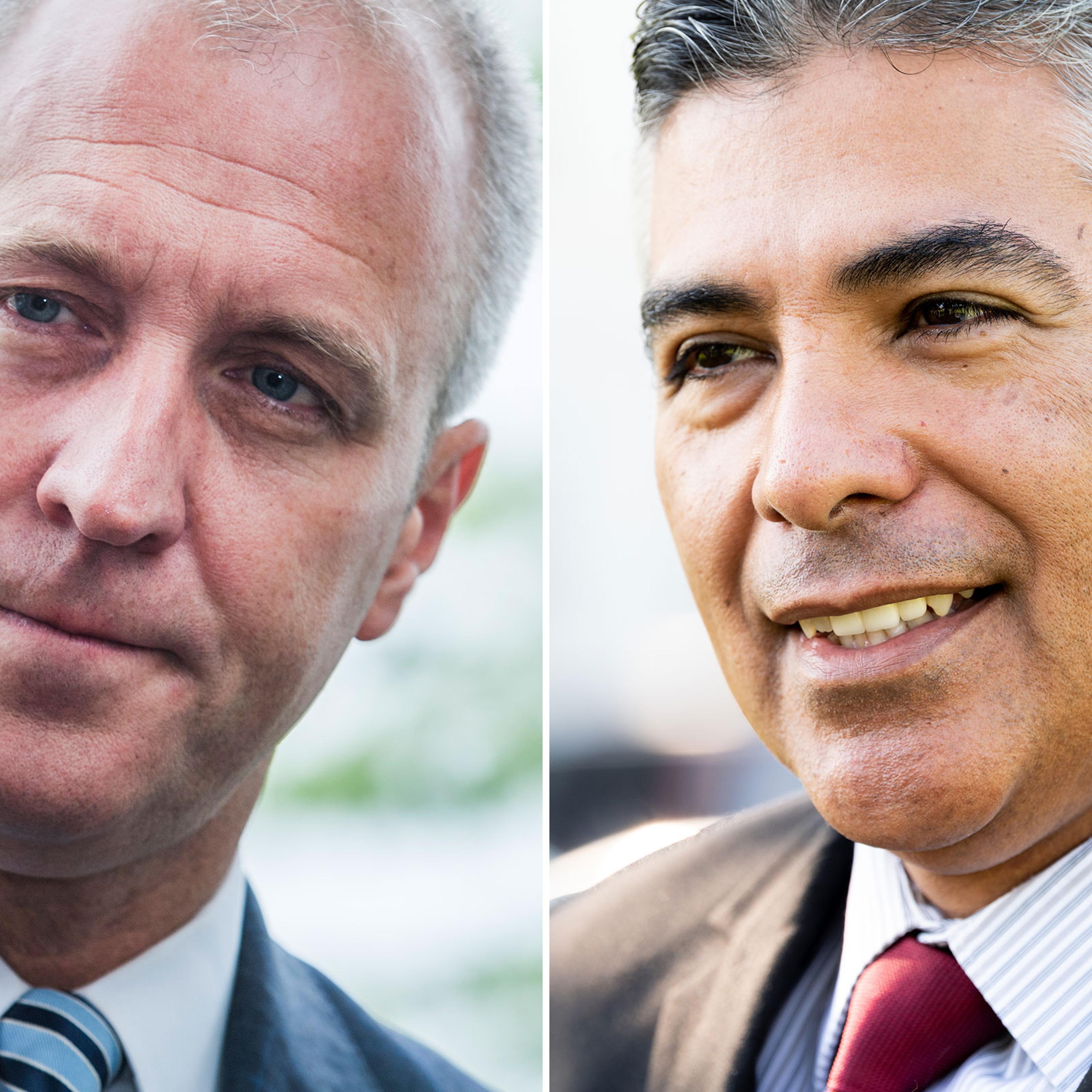 Rep. Sean Patrick Maloney outside the Capitol in Washington on June 13, 2019; Rep. Tony Cardenas outside the Capitol on July 15, 2019