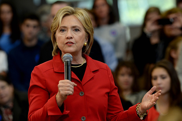 Democratic Presidential candidate Hillary Clinton speaks at a town hall event at Manchester Community College October 5, 2015 in Manchester, New Hampshire.