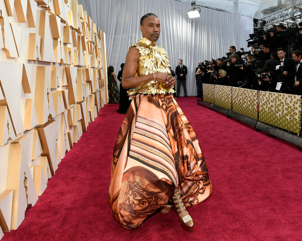 gold dress red carpet Metallic Dresses Were Popular at the Academy Awards