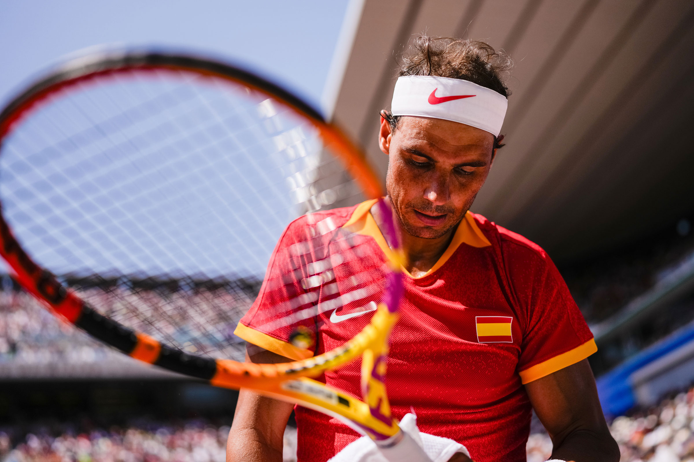 Rafael Nadal during the Men’s Singles Second Round on day three of the Olympic Games Paris 2024 at Roland Garros on July 29, 2024.