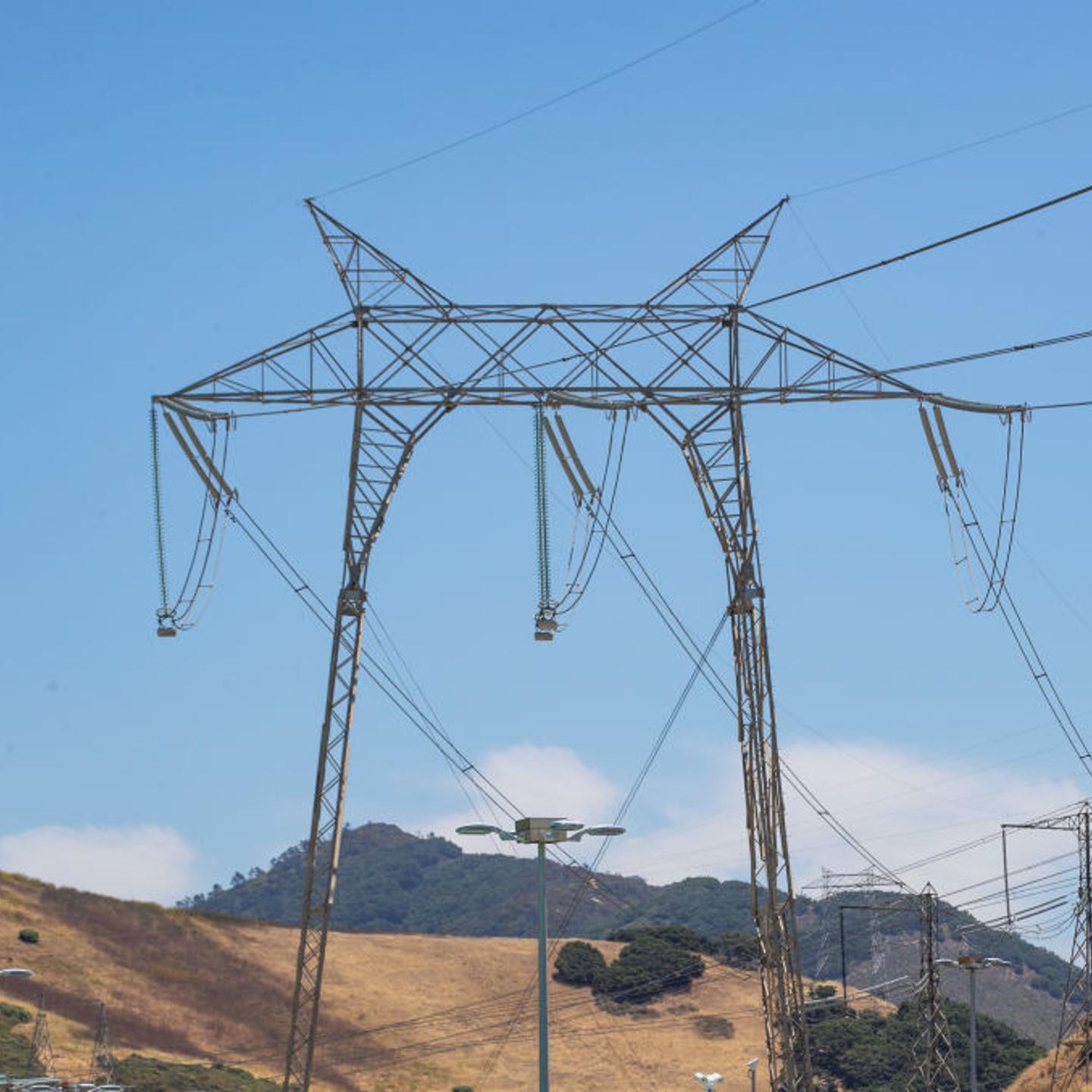Transmission lines exit the plant