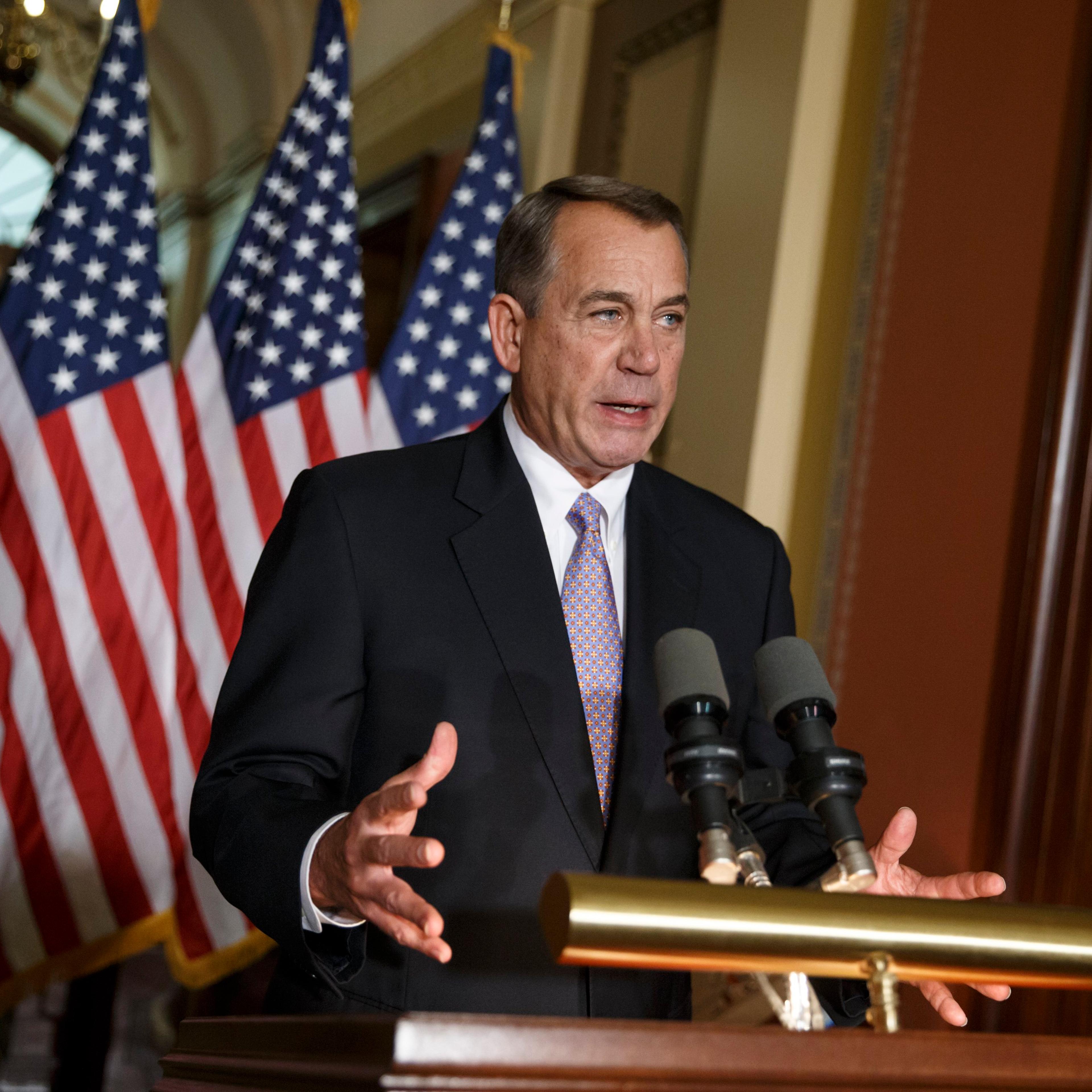 House Speaker John Boehner of Ohio responds to President Barack Obama's intention to spare millions of illegal immigrants from being deported, a use of executive powers that is setting up a fight with Republicans in Congress over the limits of presidenti
