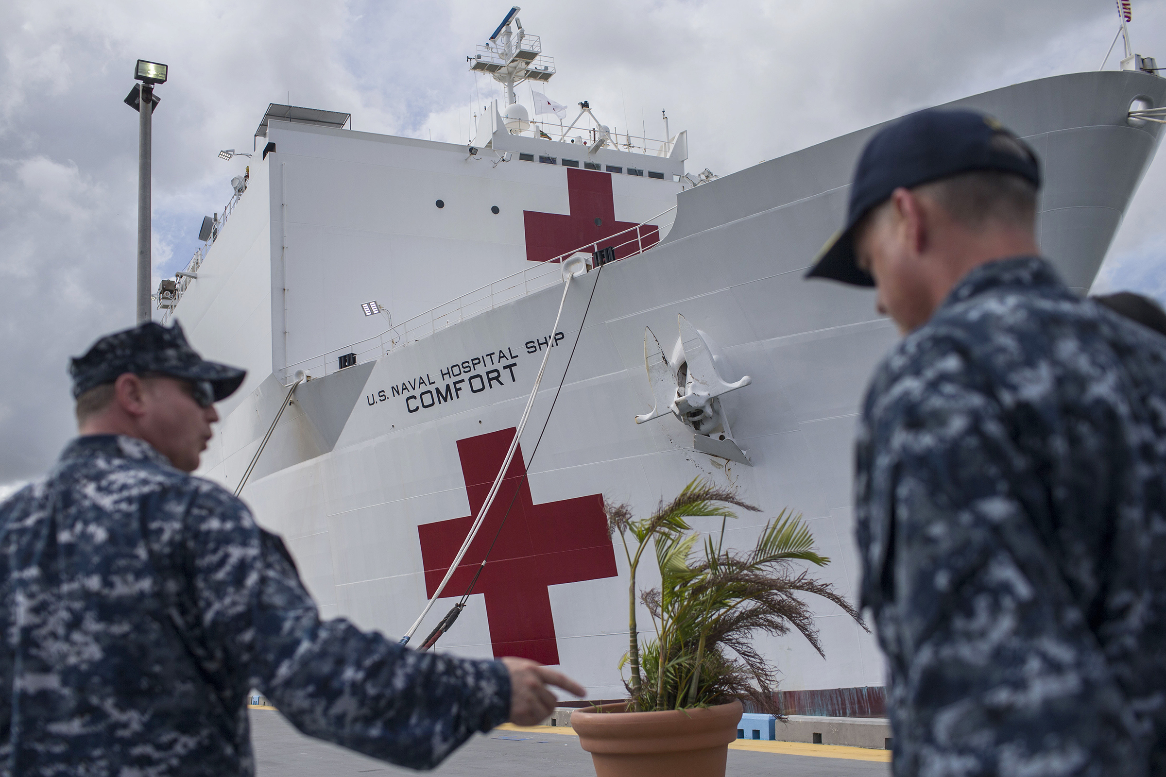 The USNS Comfort in San Juan, Puerto Rico, on Nov. 10, 2017. (Dennis M. Rivera Pichardo/The New York Times)