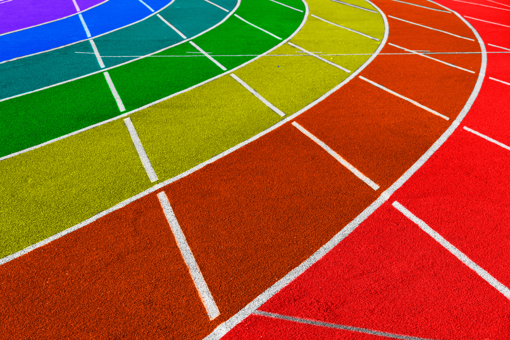curve rainbow sport running tracking human sex diversity or lgbtq concept
