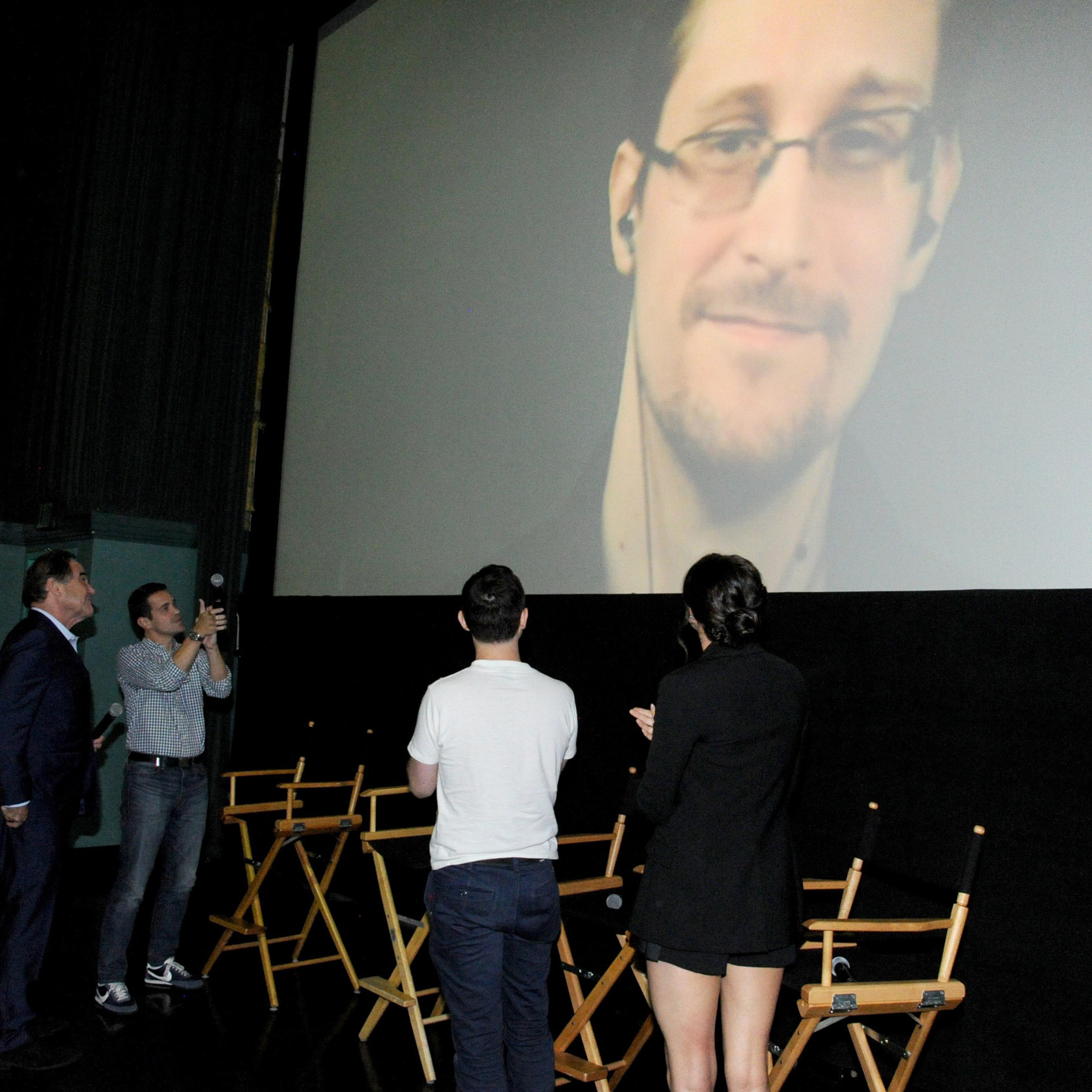 Writer/Director Oliver Stone, Joseph Gordon-Levitt and Shailene Woodley seen at Open Road Films "Snowden" Screening at 2016 Comic-Con in San Diego on July 21, 2016.