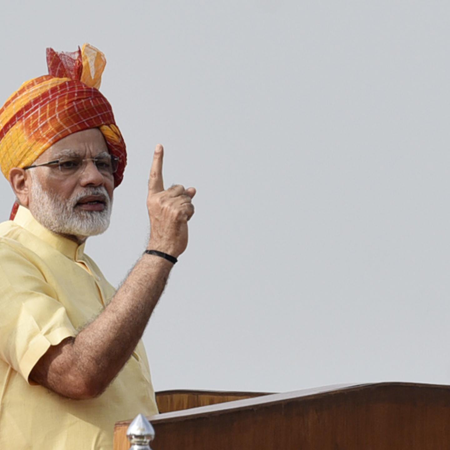 Prime Minister Narendra Modi addresses on the occasion of 71st Independence Day Celebrations at Red Fort, on August 15, 2017 in New Delhi, India.