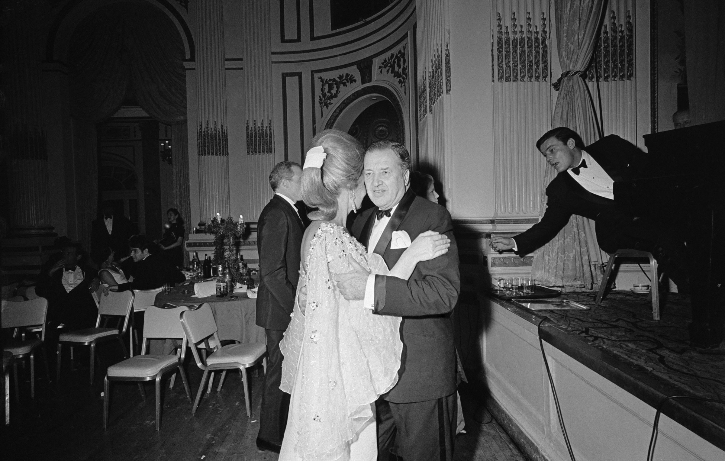 Ford Motor Company CEO Henry Ford II and his wife Anne McDonnell dance at the Black and White Ball.