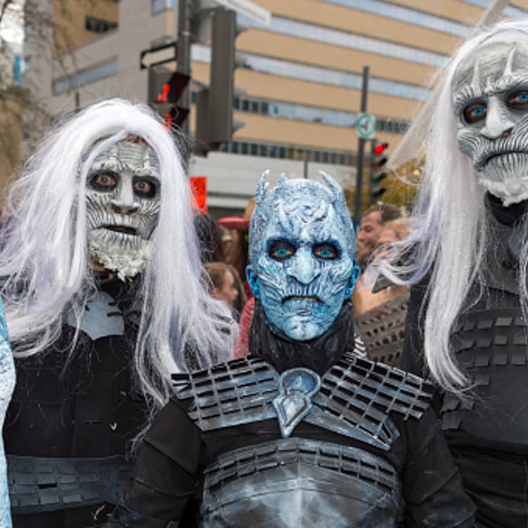Game of Thrones White Walkers and Night King taking part in Montreal's 2017 Zombie Walk