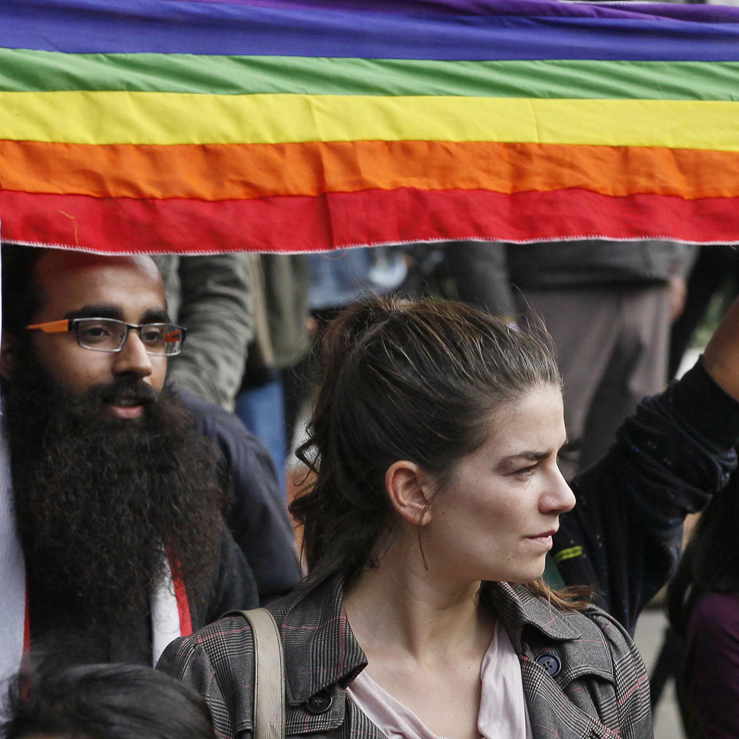 Activists protest against Supreme Court's judgment that upheld section 377 of the Indian Penal Code that criminalizes homosexuality