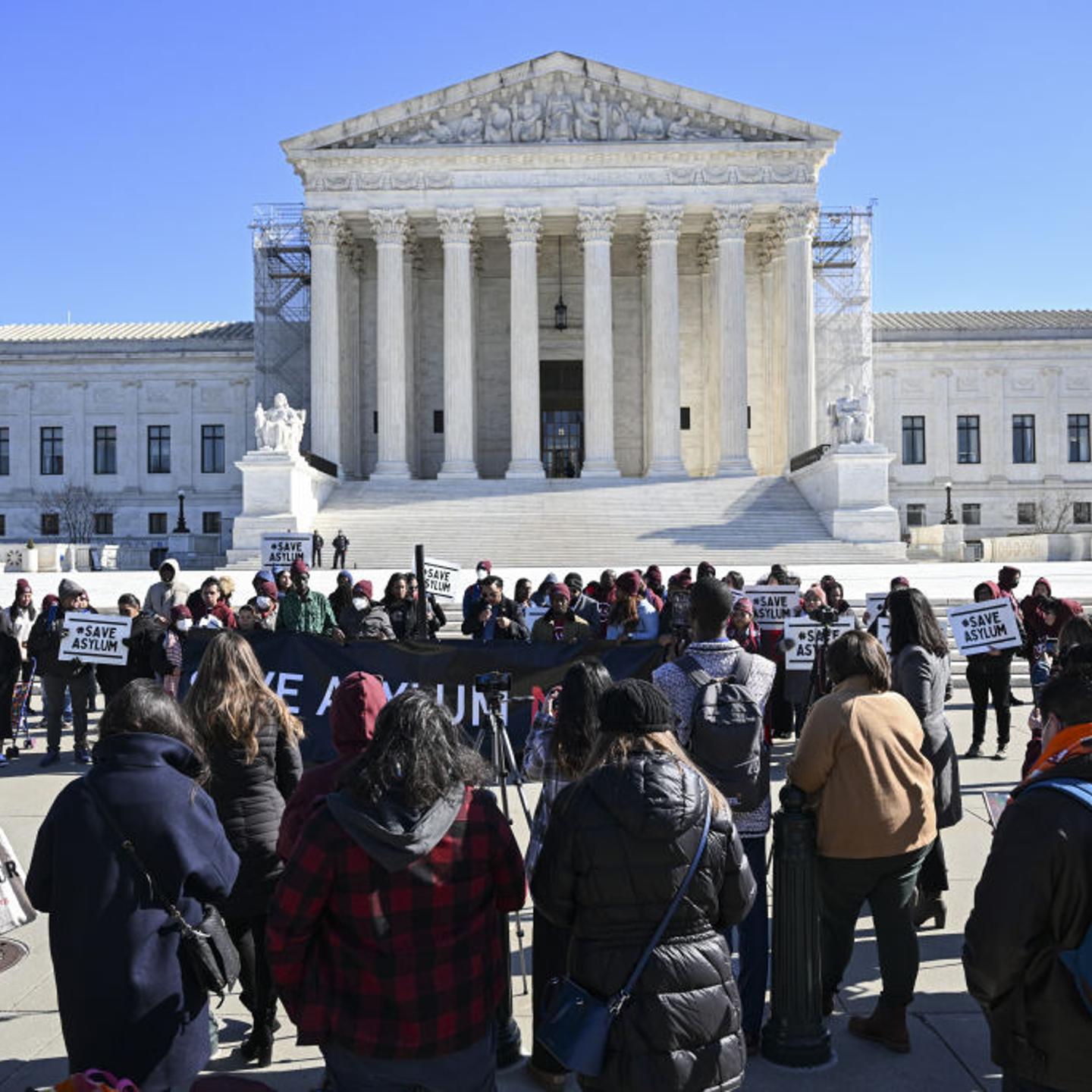 Migrants protest outside US Supreme Court