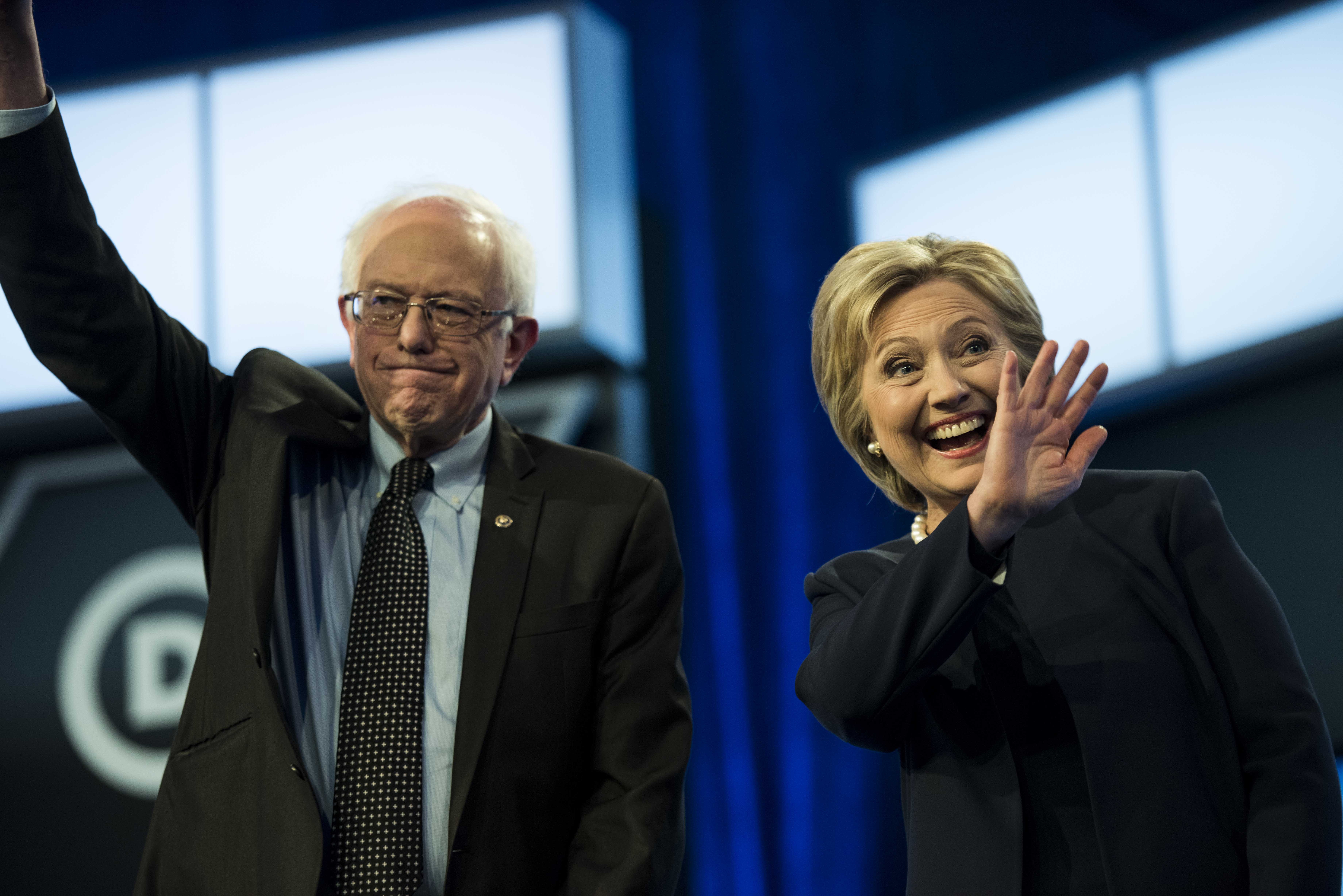 Former Secretary of State Hillary Clinton and Senator Bernie Sanders