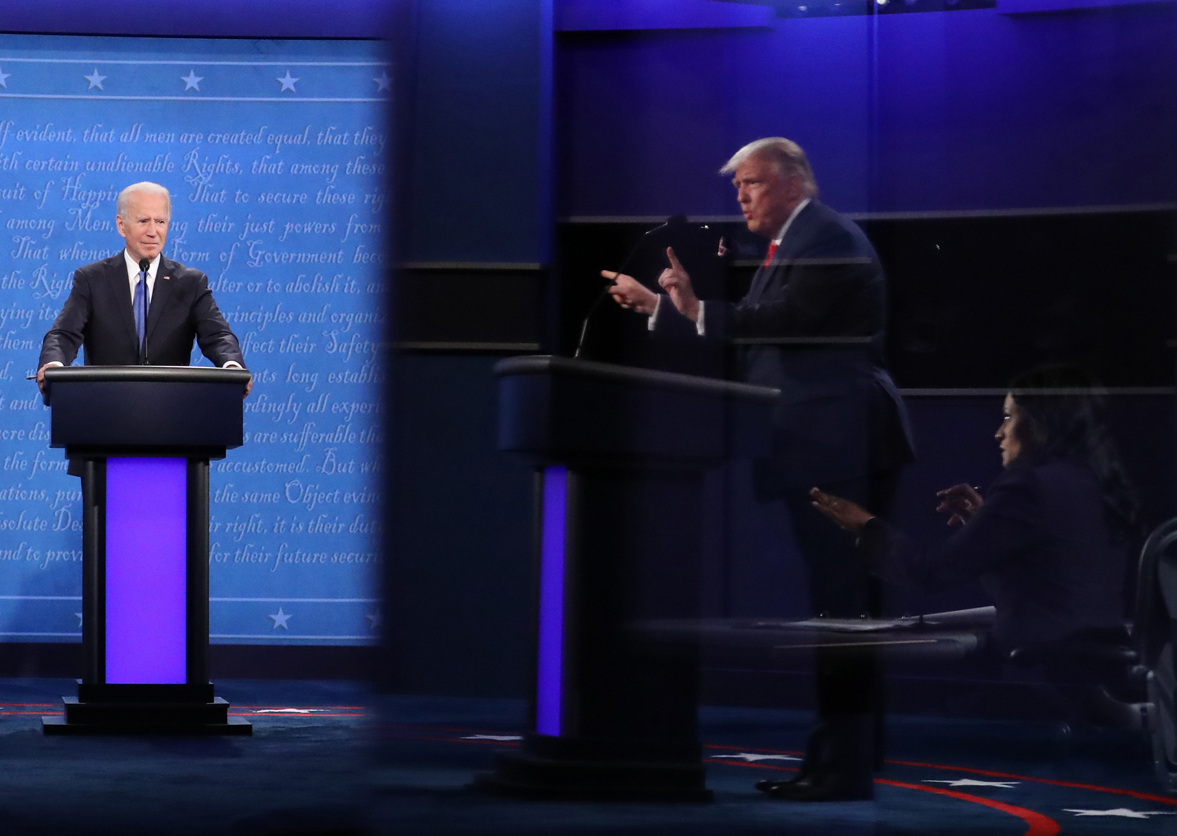 President Donald Trump and Democratic presidential nominee Joe Biden participate in the final presidential debate in Nashville, Tenn., on Oct. 22.