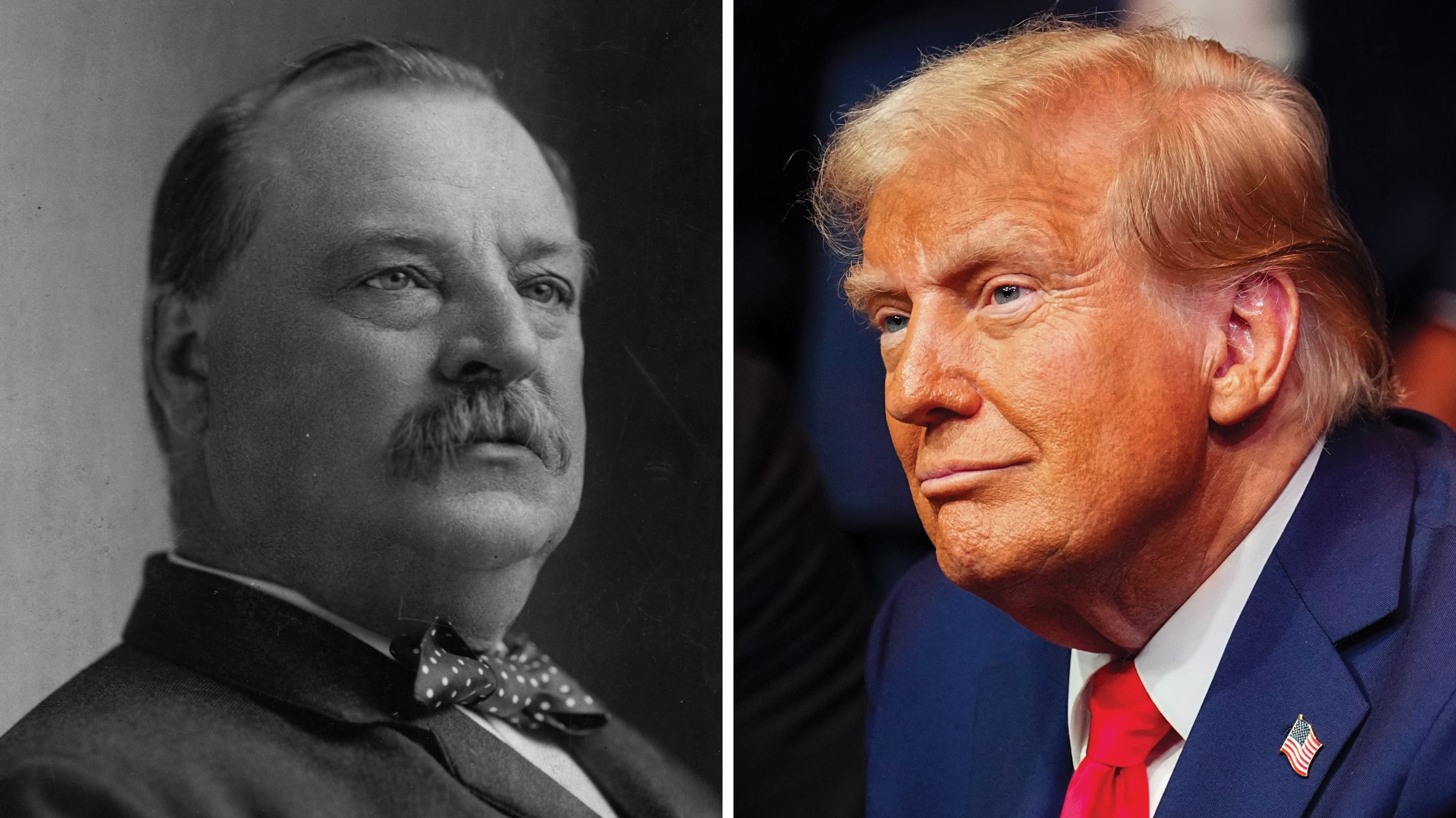 Grover Cleveland (left); Donald Trump