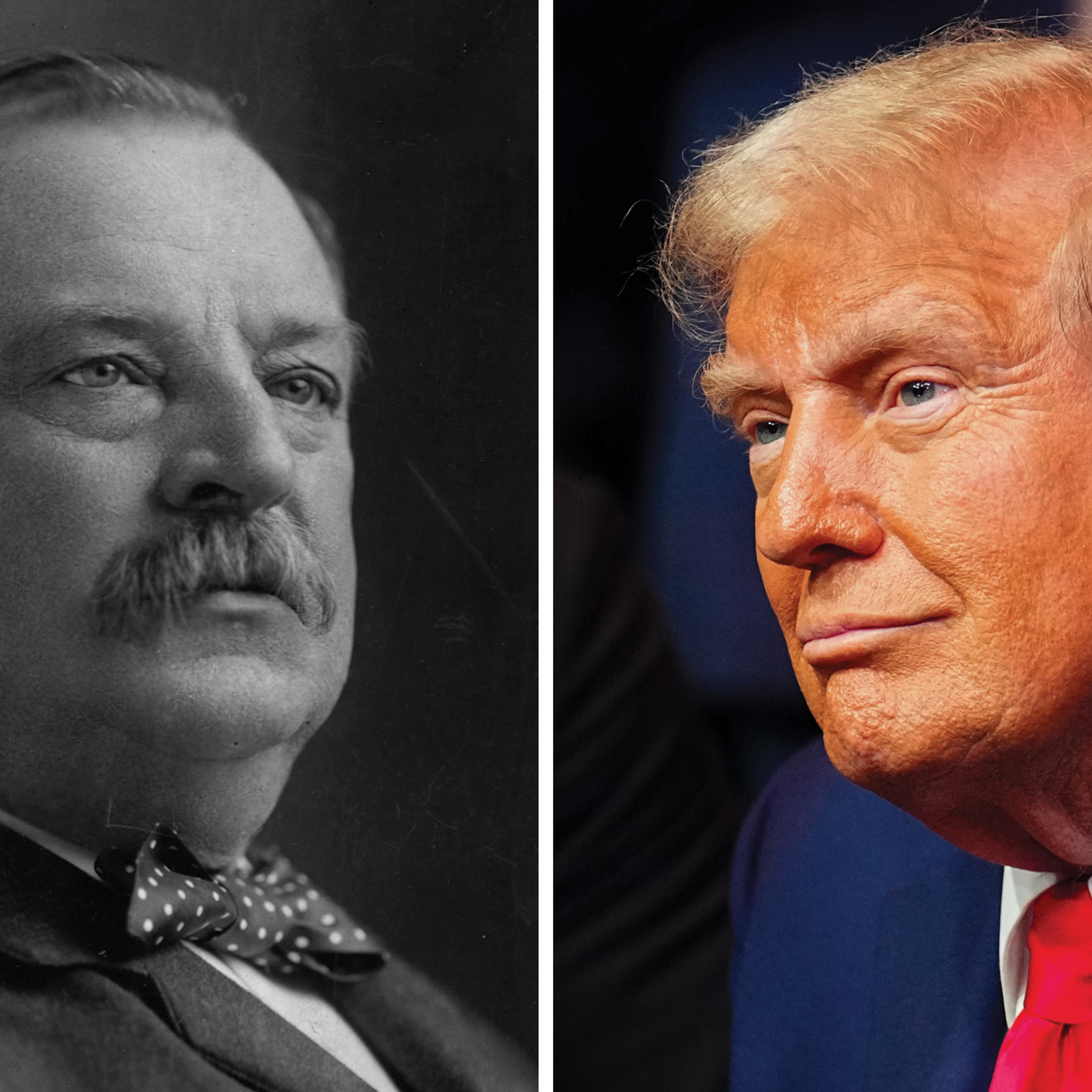 Grover Cleveland (left); Donald Trump