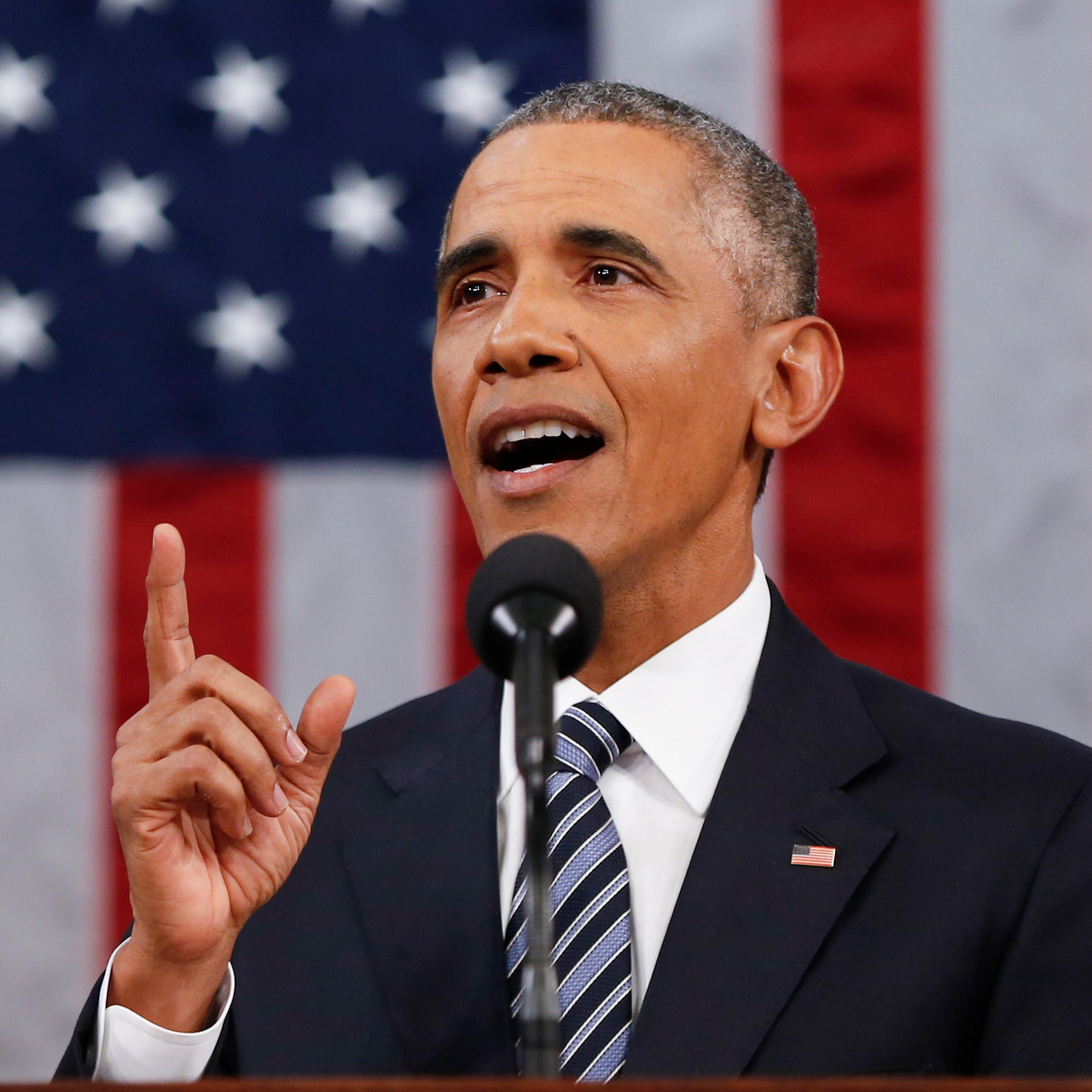 President Barack Obama delivers his State of the Union address before a joint session of Congress on Capitol Hill January 12, 2016 in Washington, D.C.