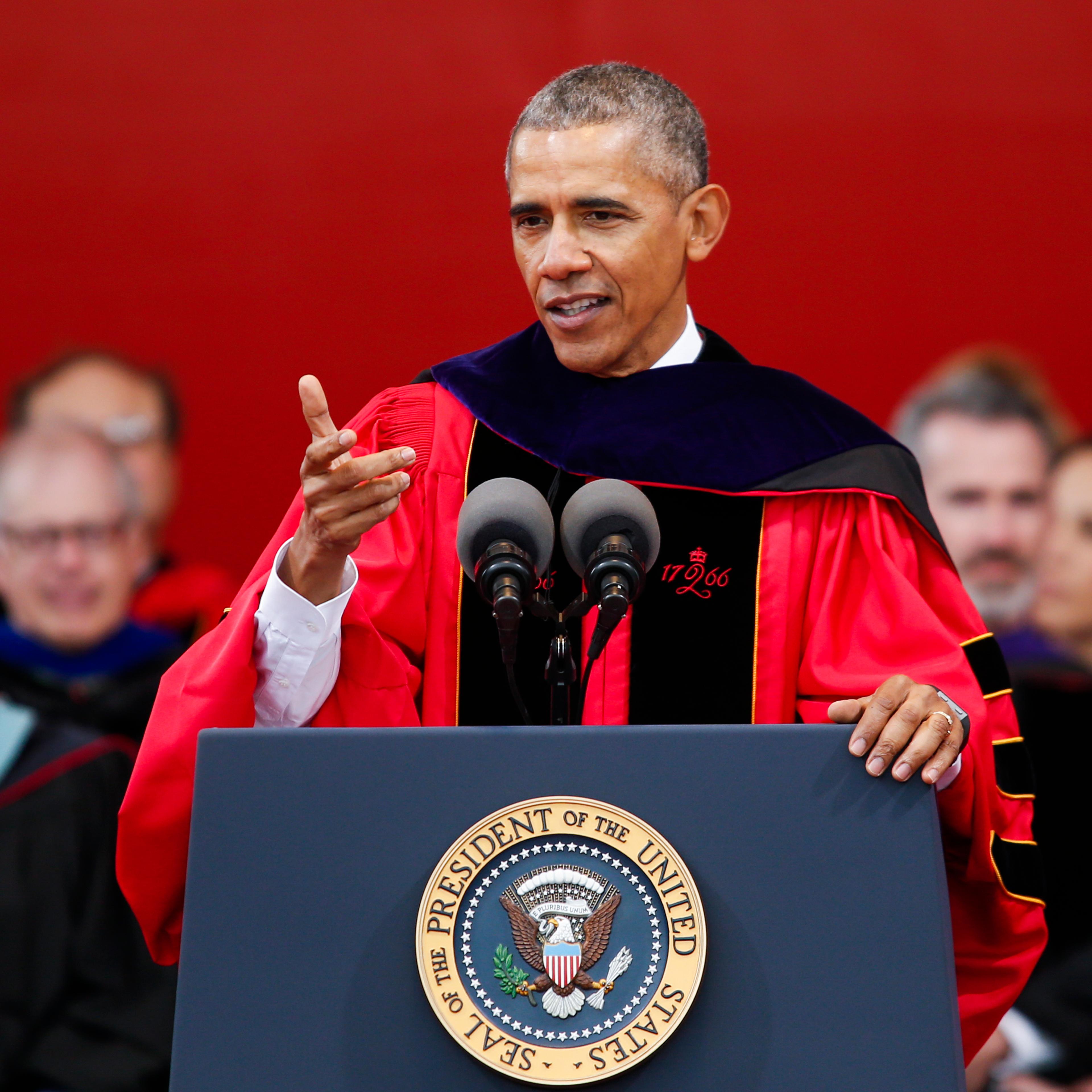 Obama Delivers Commencement Address At Rutgers University