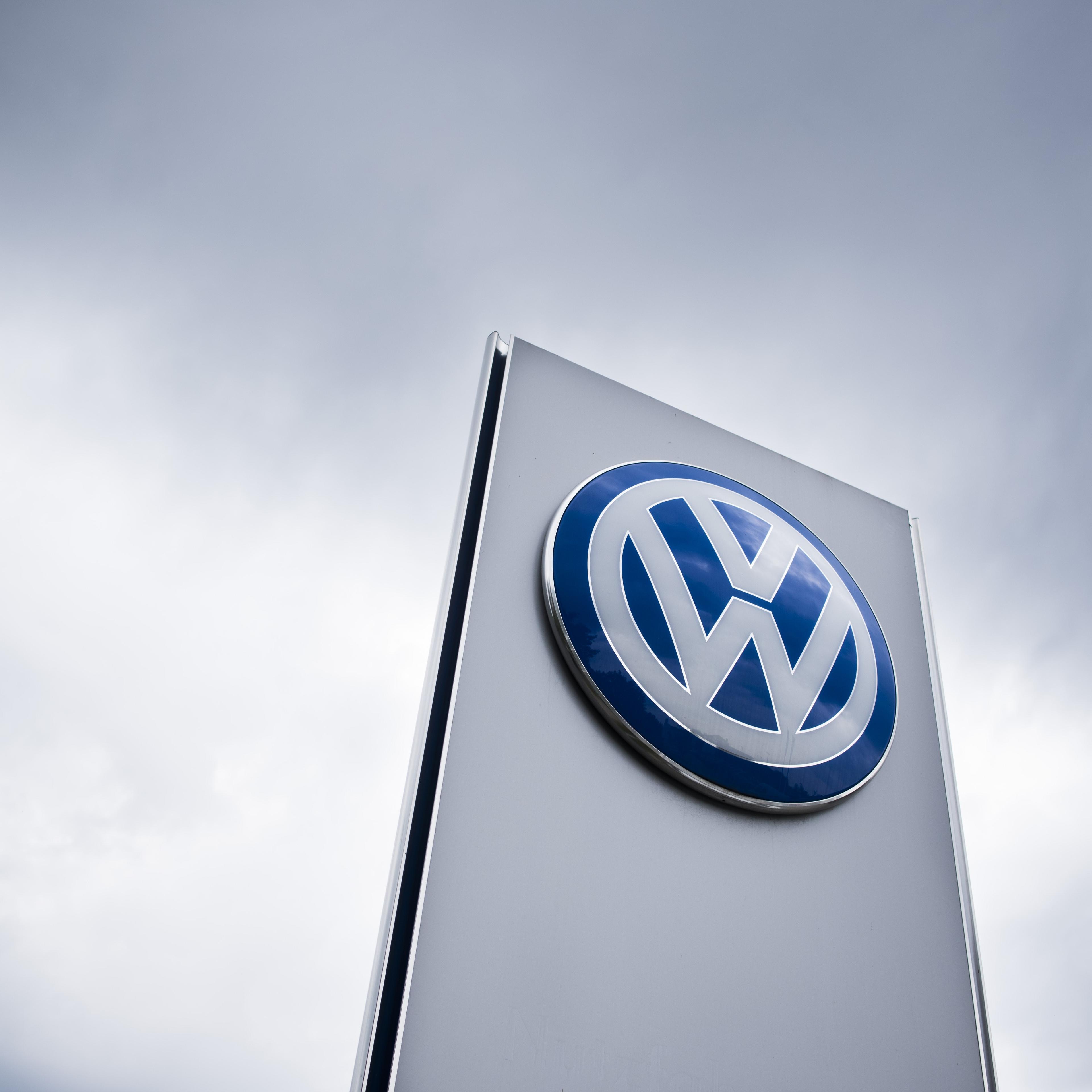 The Volkswagen logo is seen at a Volkswagen dealer in Berlin on Sept. 22, 2015.