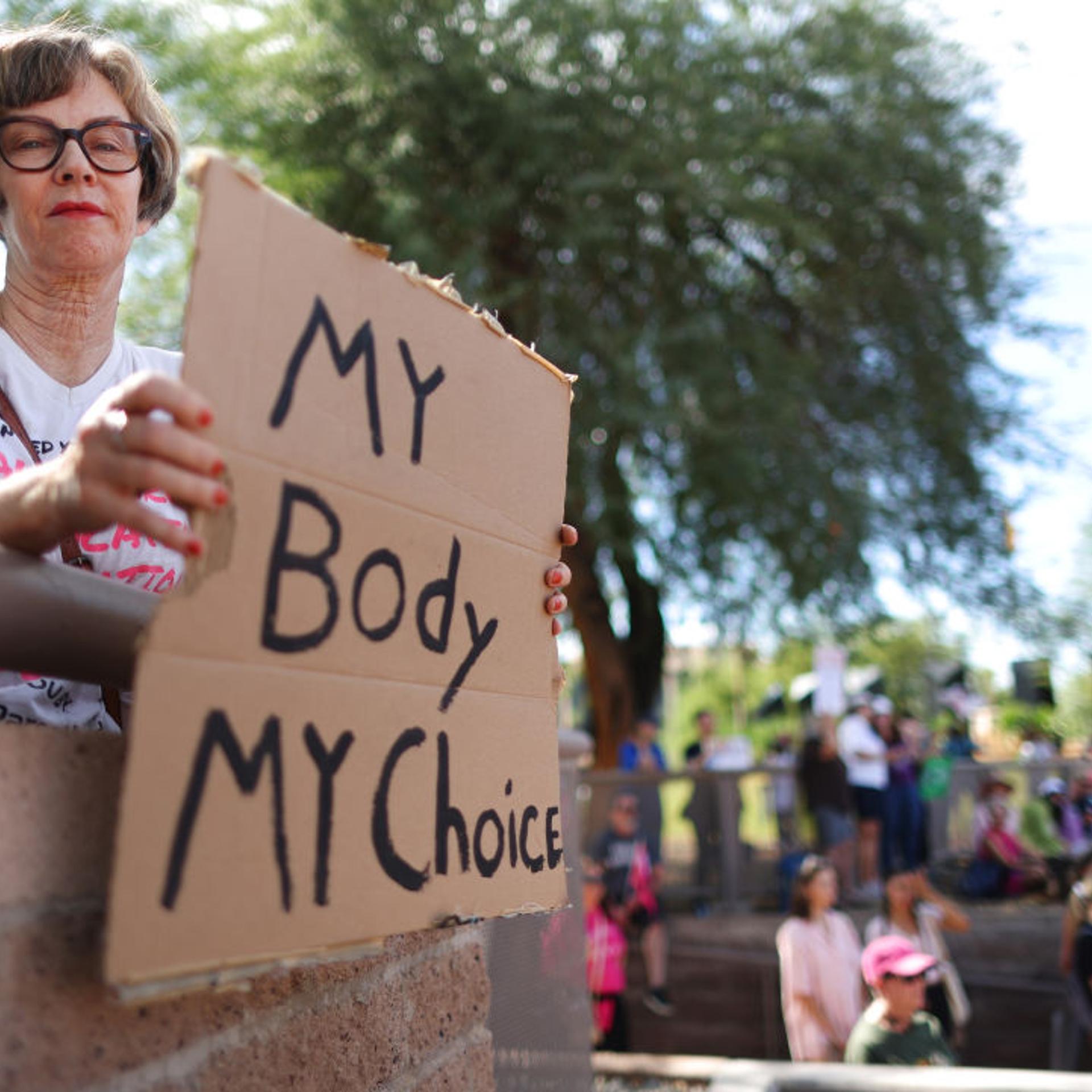 Arizona Gubernatorial Katie Hobbs Speak's At The Women's March In Phoenix