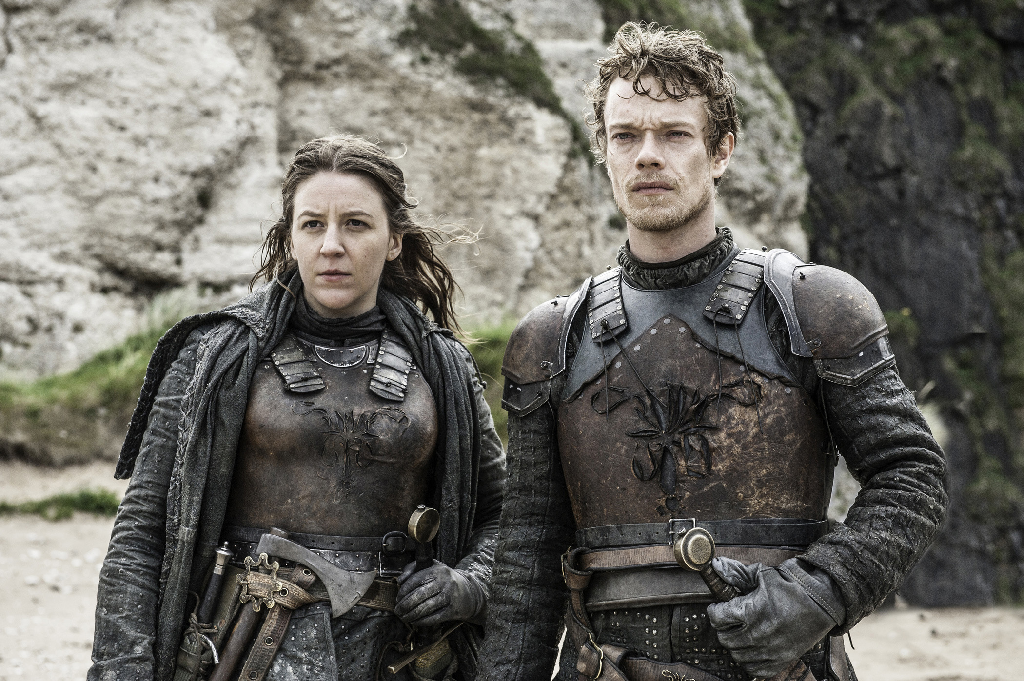 Gemma Whelan and Alfie Allen in Game of Thrones