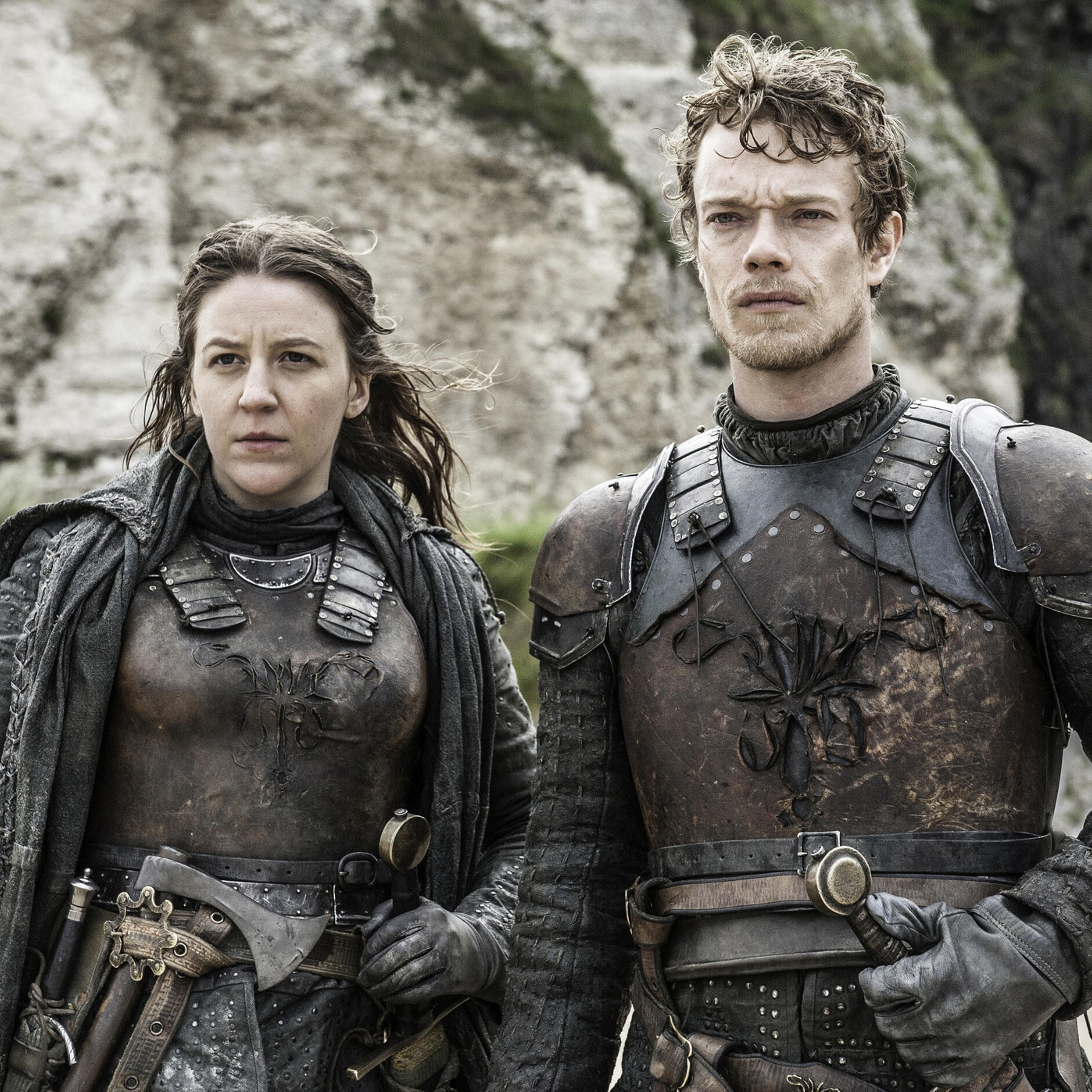 Gemma Whelan and Alfie Allen in Game of Thrones