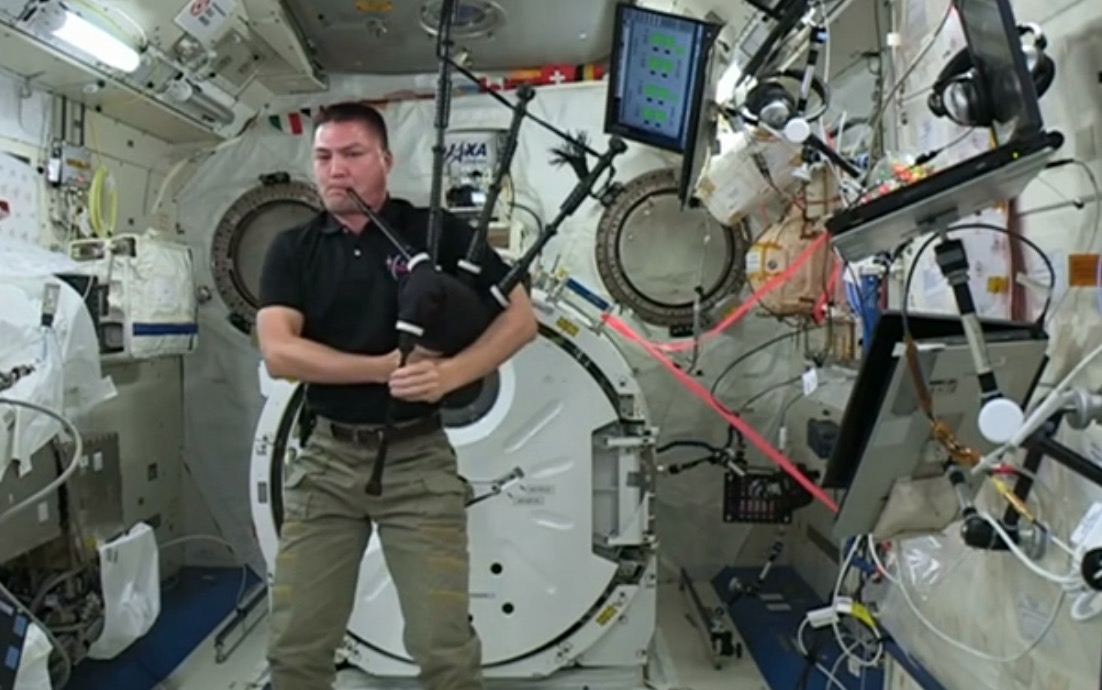 Astronaut Plays Bagpipes on the Space Station