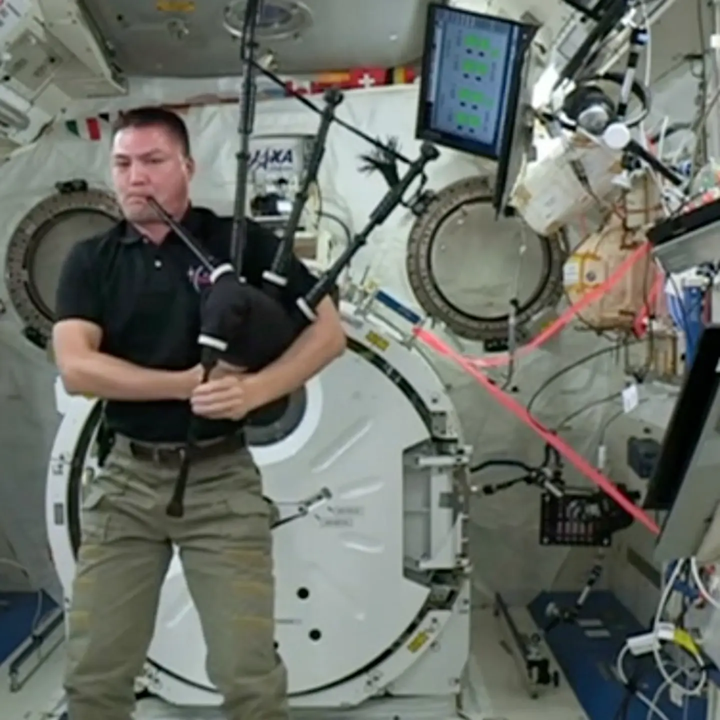 Astronaut Plays Bagpipes on the Space Station