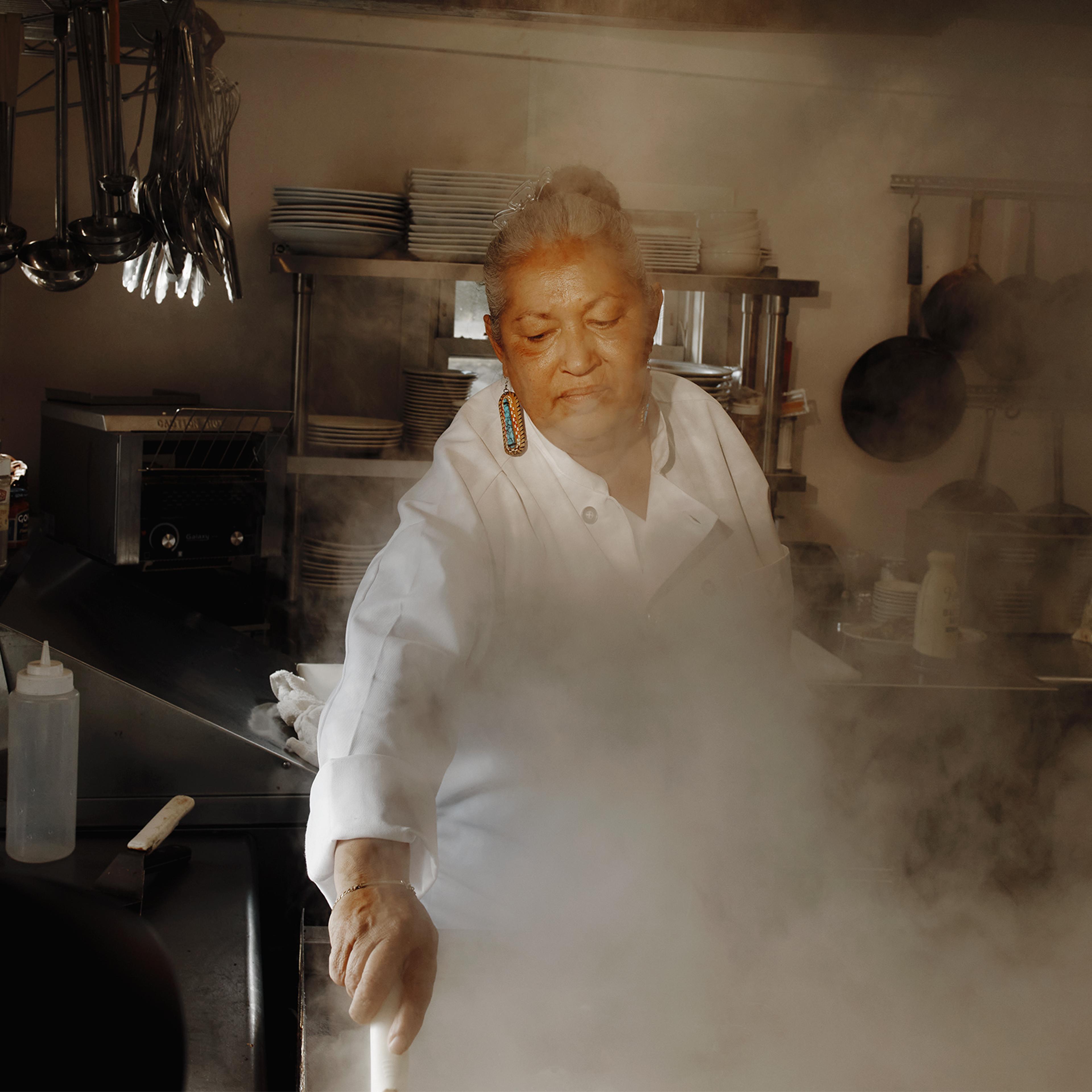 Wampanoag Chef Sherry Pocknett in her restaurant, Sly Fox Den Too, in Charles- town, R.I.