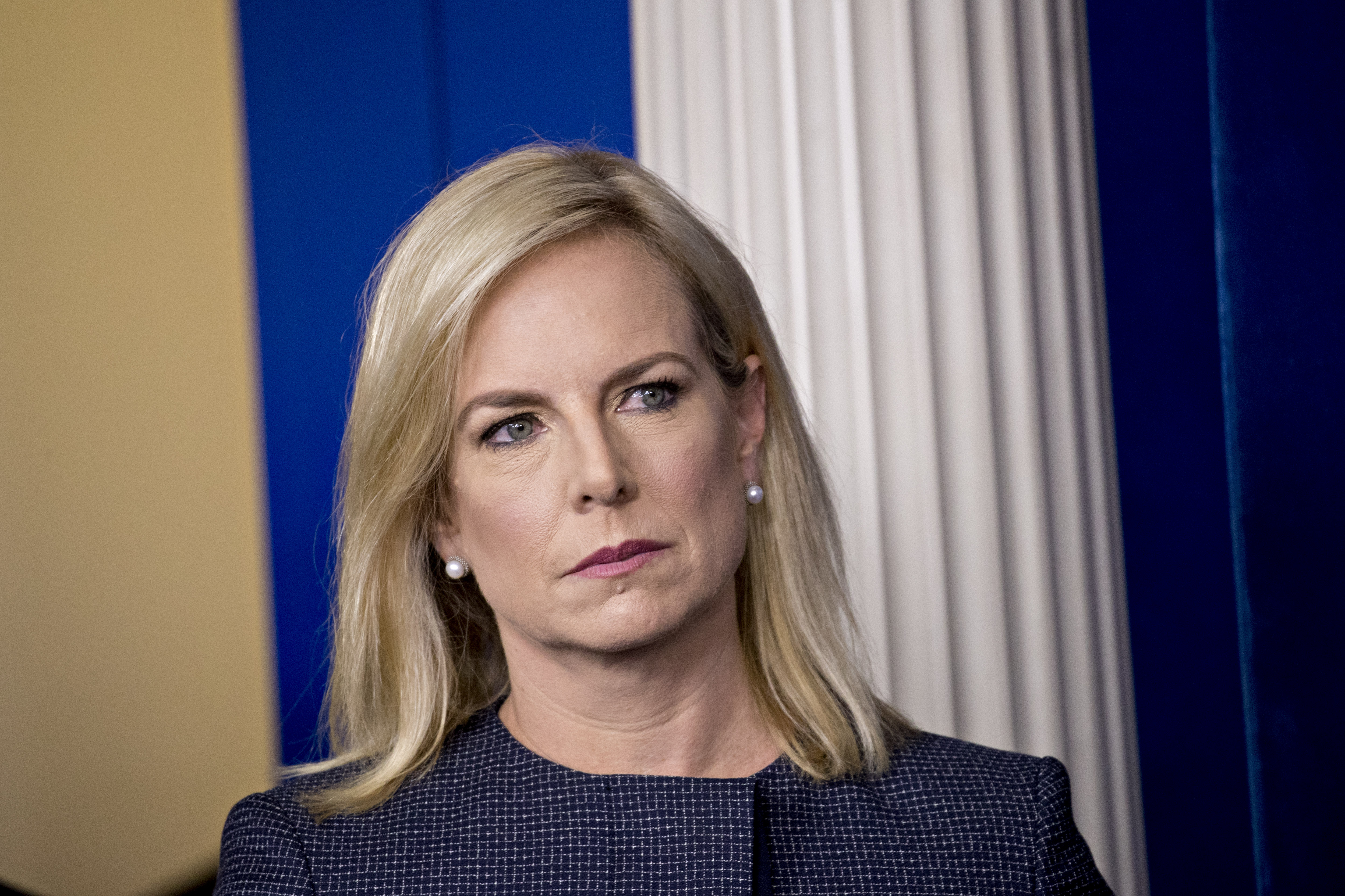 Homeland Security Secretary Kirstjen Nielsen Speaks During A White House Press Briefing