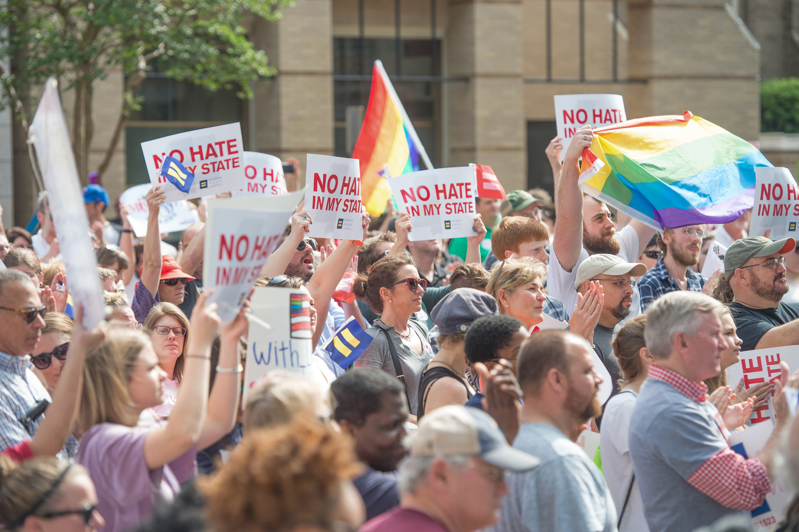 Human Rights Campaign organized a rally and march from the Mississippi Capitol in Jackson to the Governor's Mansion to protest HB 1523 which was signed into law in April, May 1, 2016.