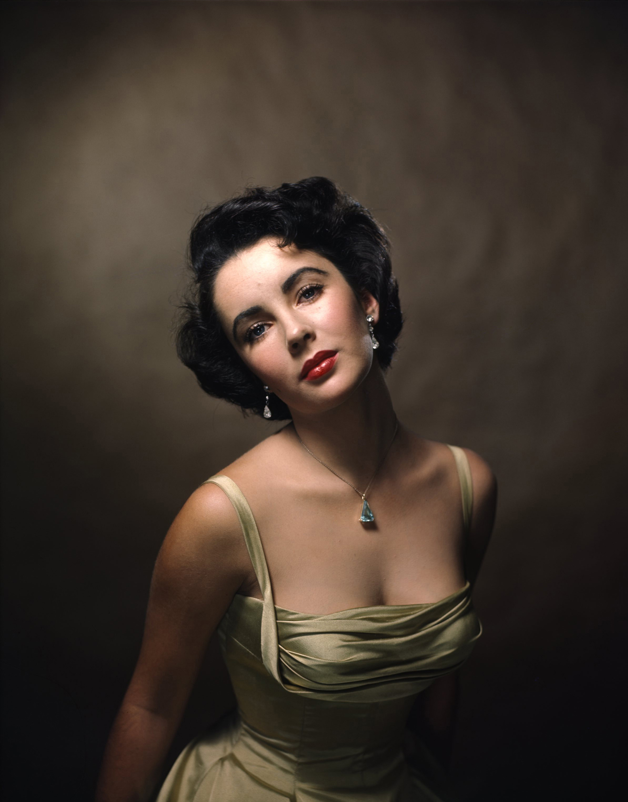 Color portrait of Elizabeth Taylor, Oct. 1948.