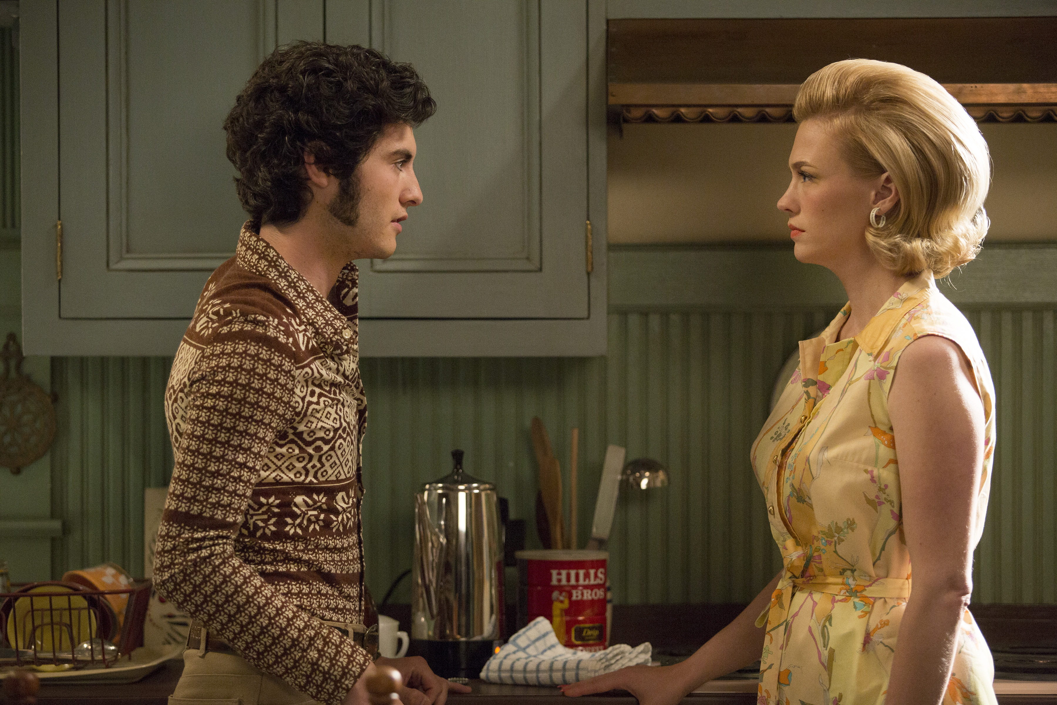 Marten Weiner as Glenn Bishop and January Jones as Betty Francis - Mad Men _ Season 7B, Episode 10 - Photo Credit: Justina Mintz/AMC