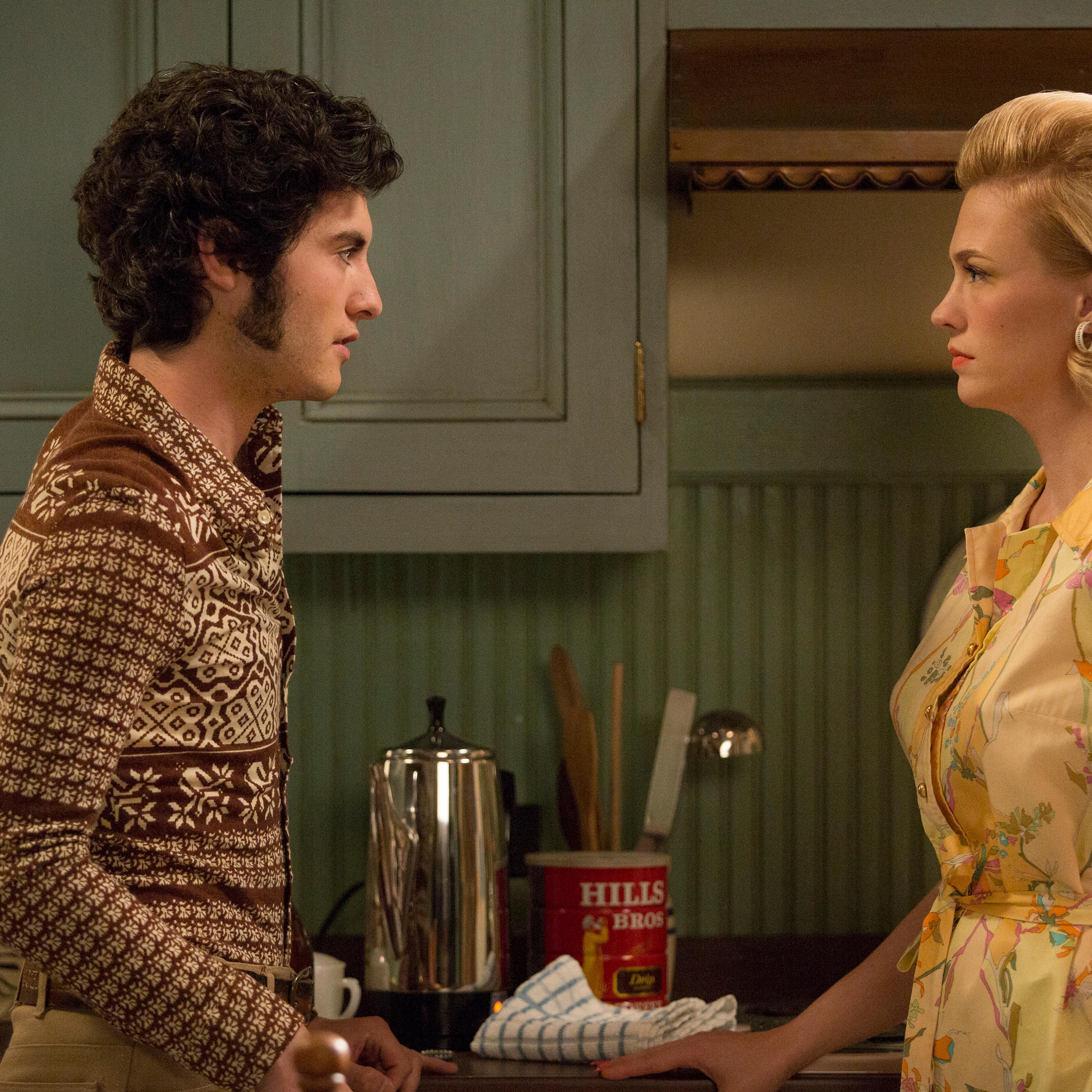 Marten Weiner as Glenn Bishop and January Jones as Betty Francis - Mad Men _ Season 7B, Episode 10 - Photo Credit: Justina Mintz/AMC