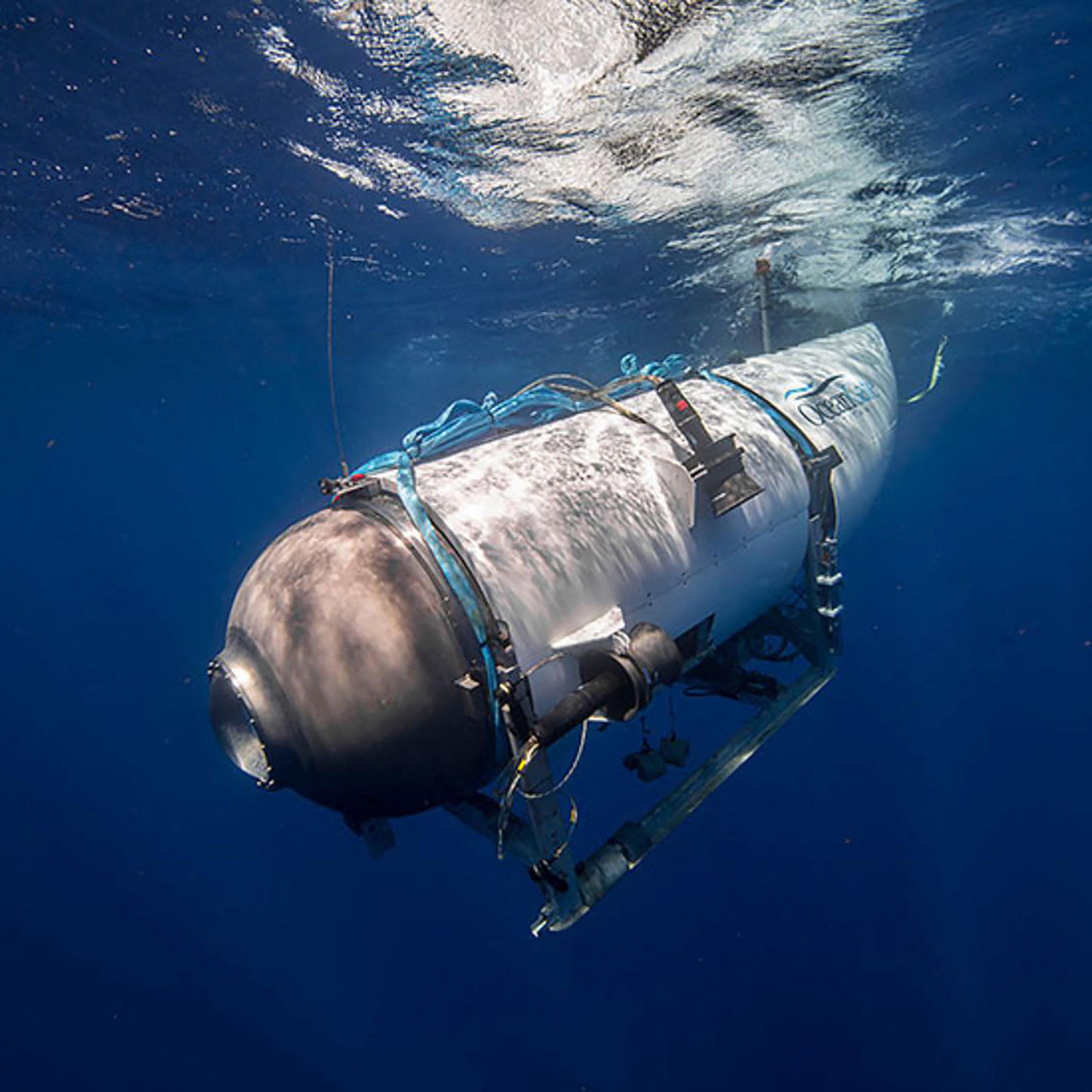 An undated photo of the Titan submersible beginning a descent.