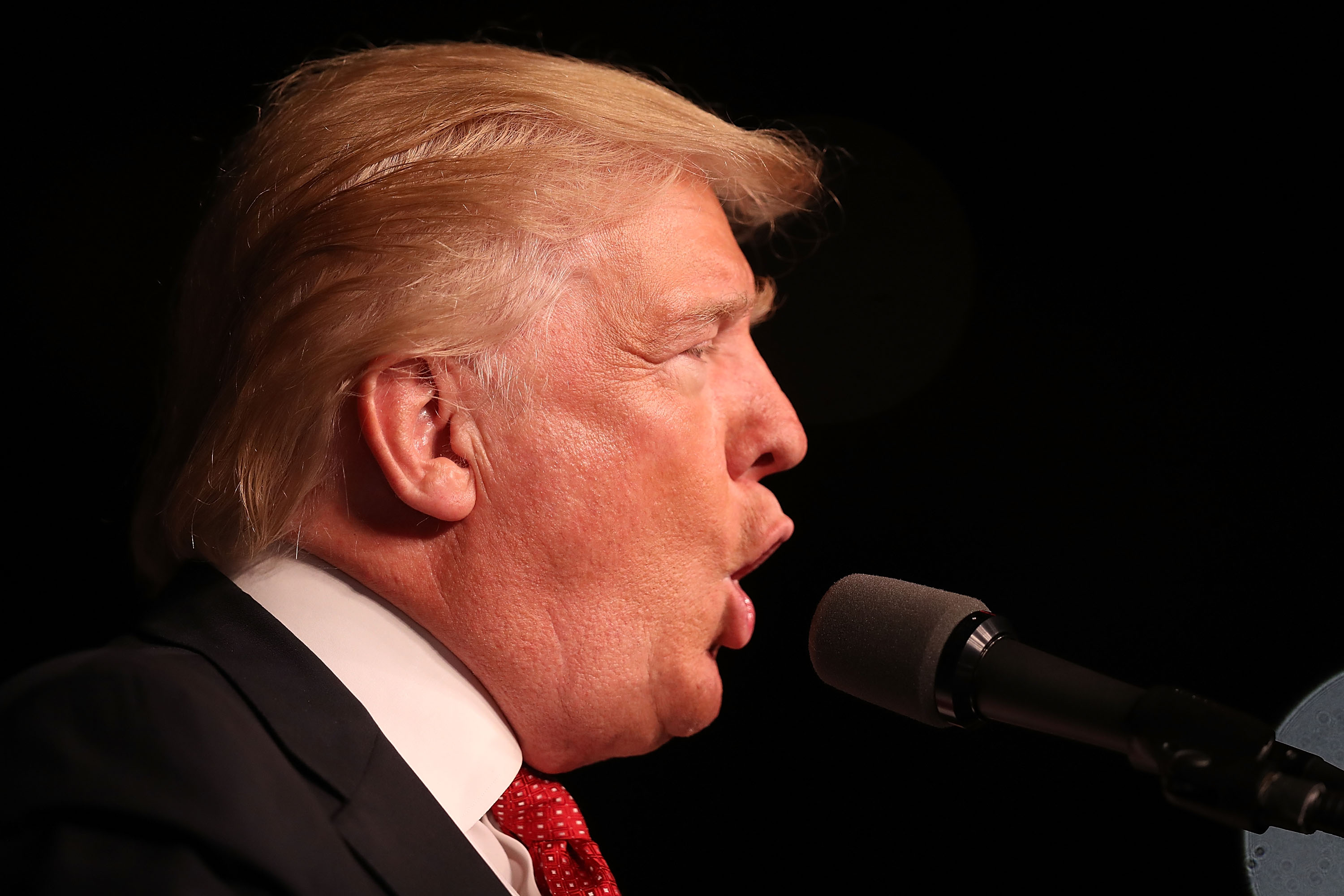 Republican presidential candidate Donald Trump speaks during a campaign rally at the Germain Arena in Estero, Fla., on Sept. 19, 2016.