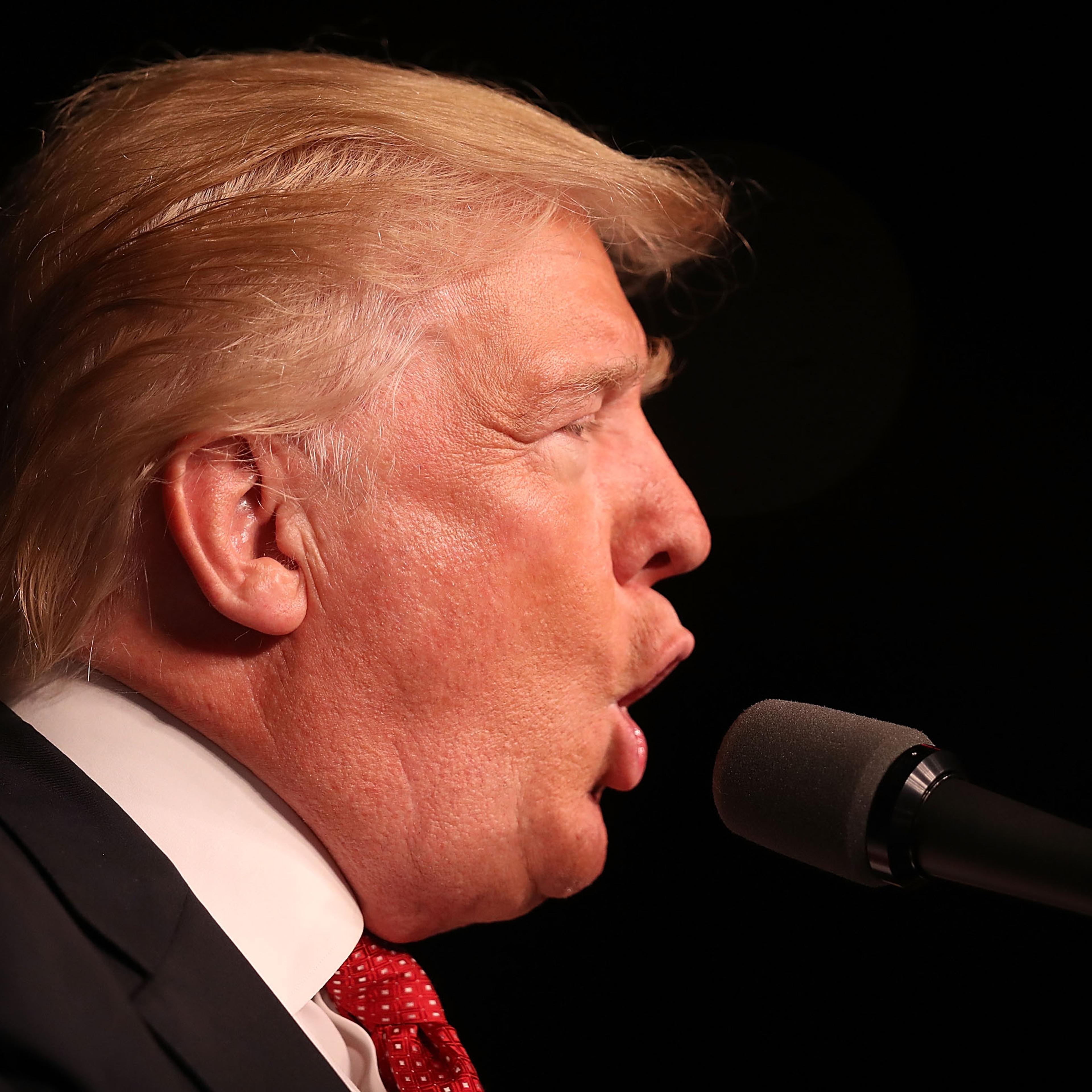 Republican presidential candidate Donald Trump speaks during a campaign rally at the Germain Arena in Estero, Fla., on Sept. 19, 2016.
