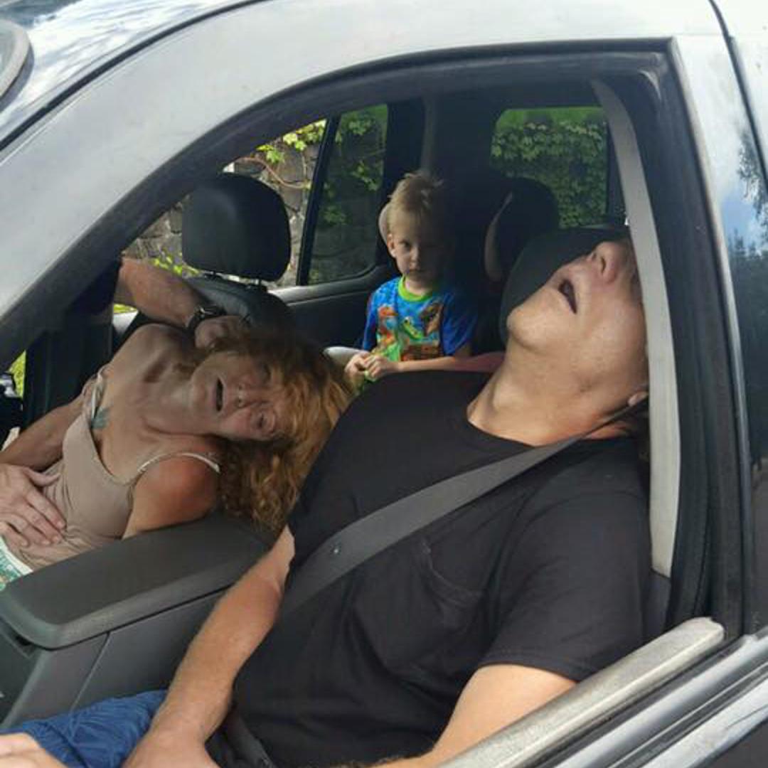 One of two photos posted on the city's Facebook page shows the boy as officers found him in the vehicle on Sept. 7, 2016.