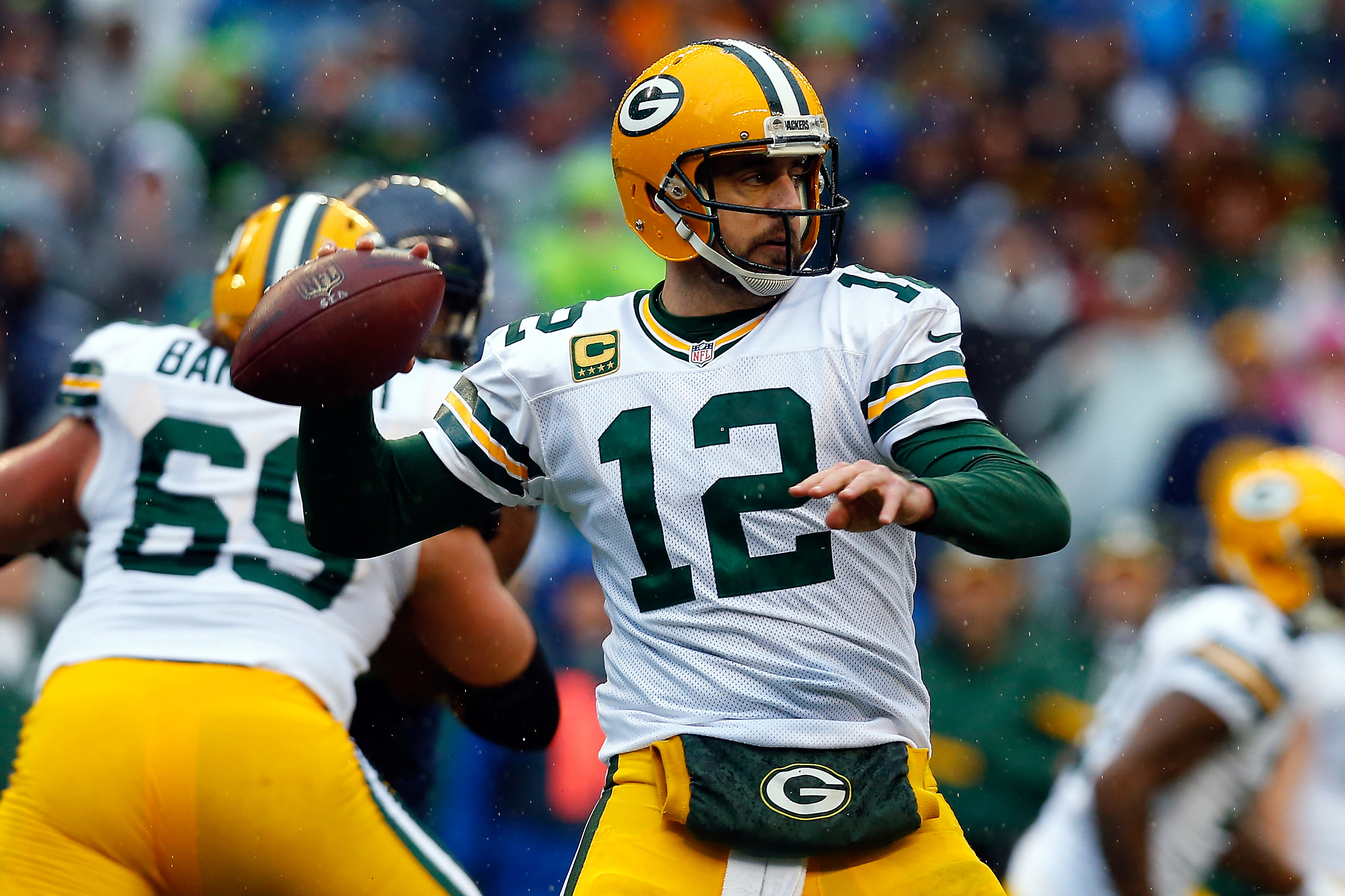 during the 2015 NFC Championship game at CenturyLink Field on January 18, 2015 in Seattle, Washington.