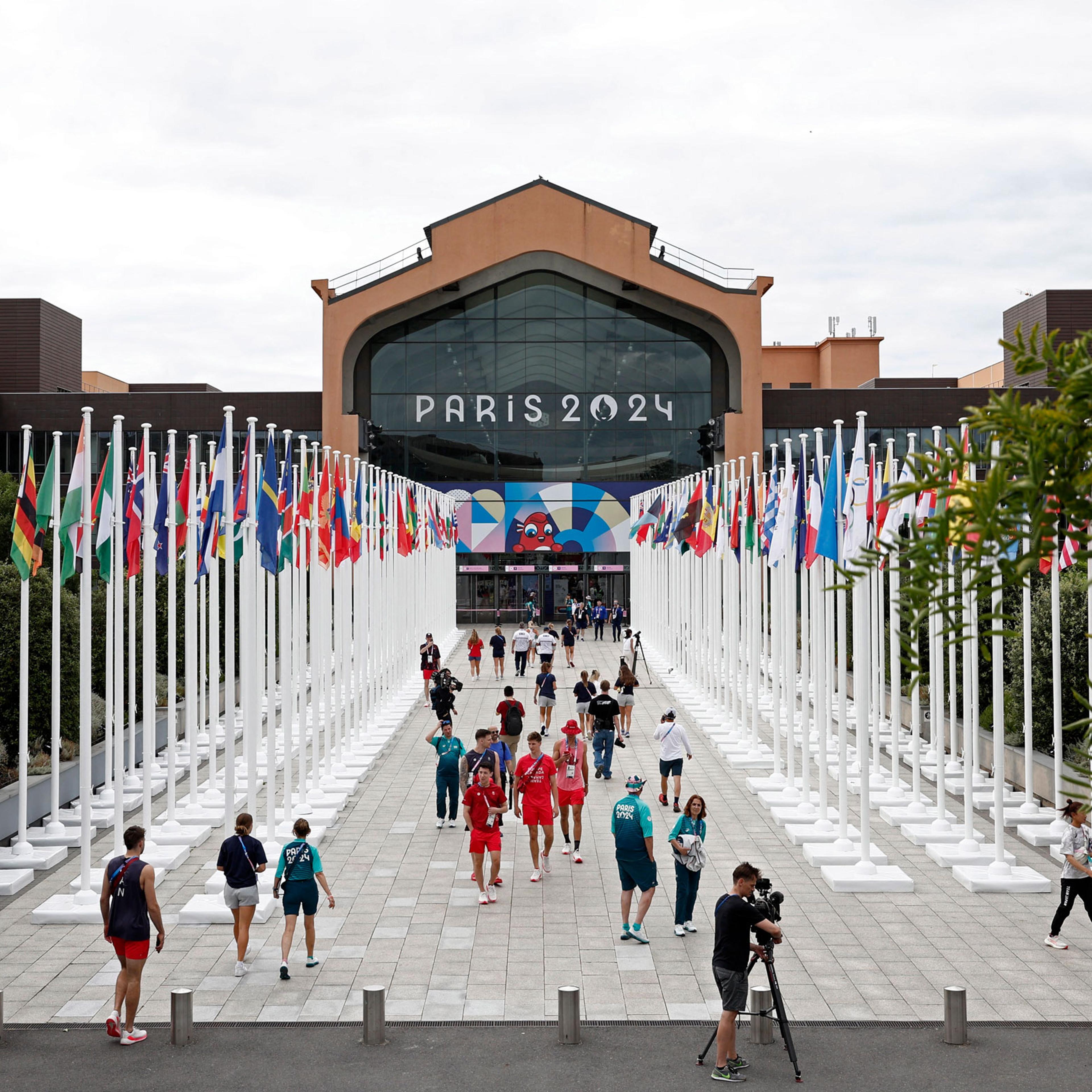 General view of athletes in the Olympic village, ahead of the Paris 2024 Olympics.