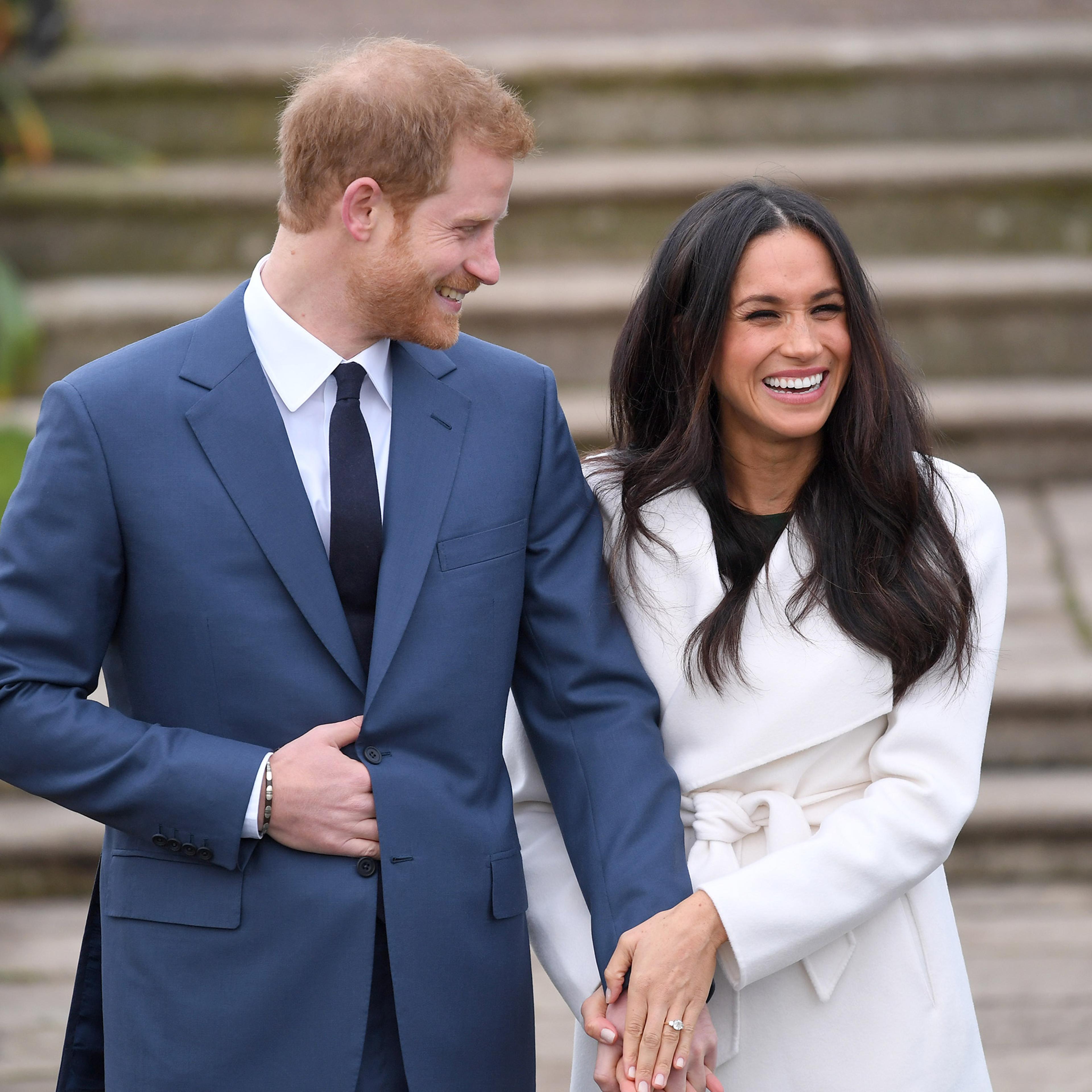 Prince Harry with his new fiancée Meghan Markle at The Sunken Gardens at Kensington Palace on November 27, 2017, in London, England.